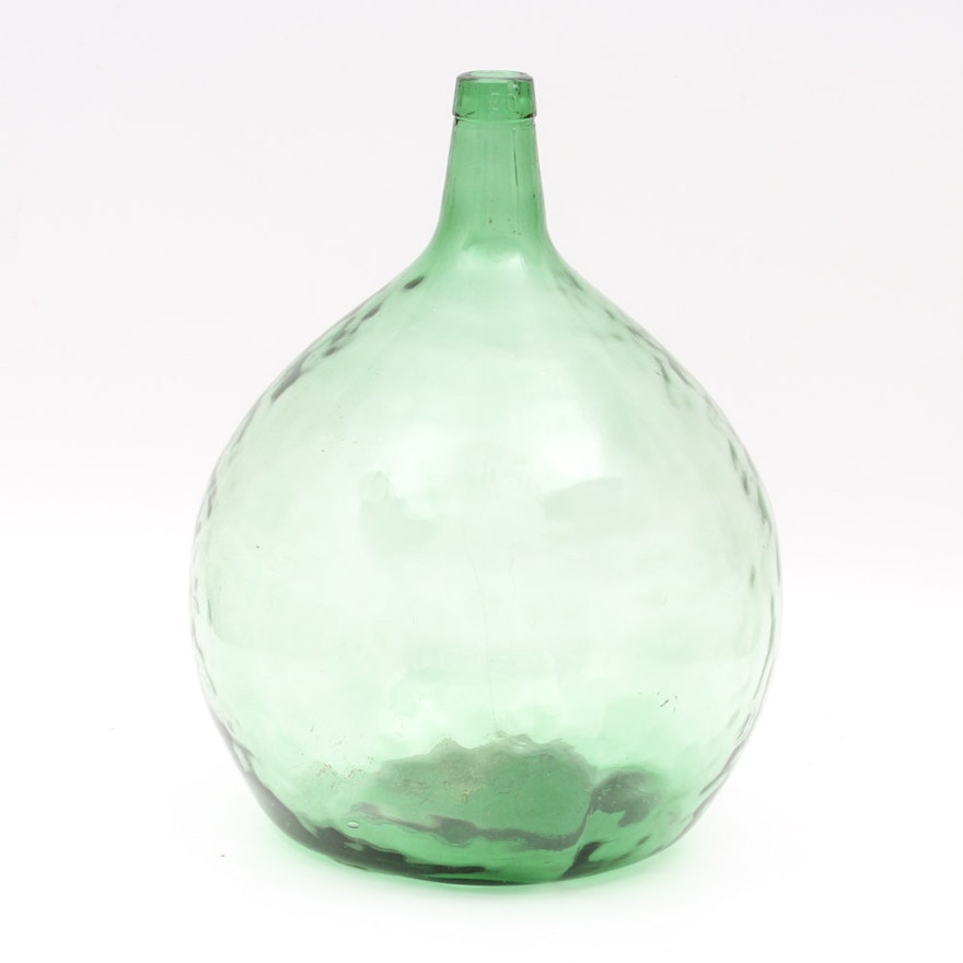 Vintage Viresa Green Glass Wine Jug