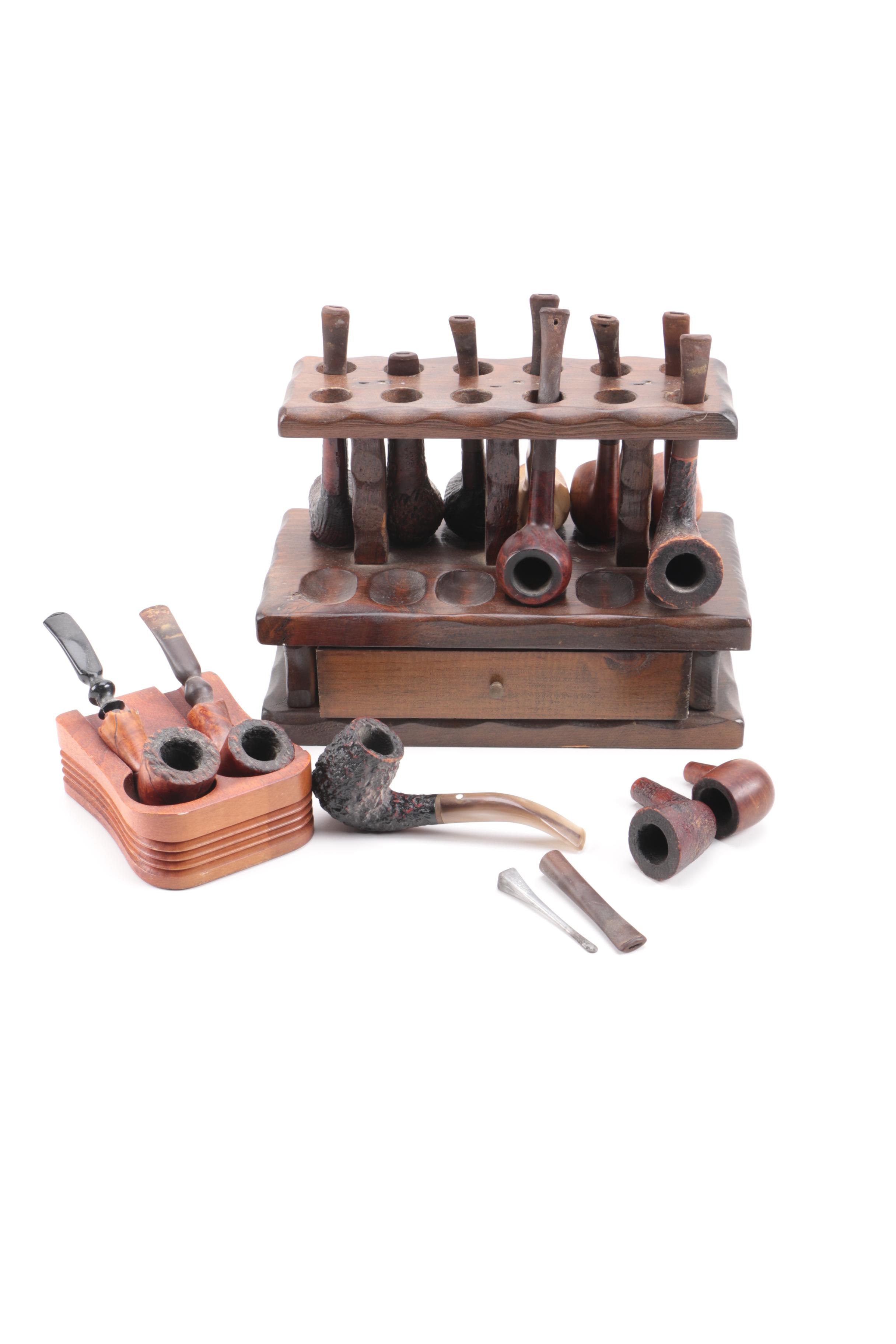 Vintage Wooden Smoking Pipe Collection