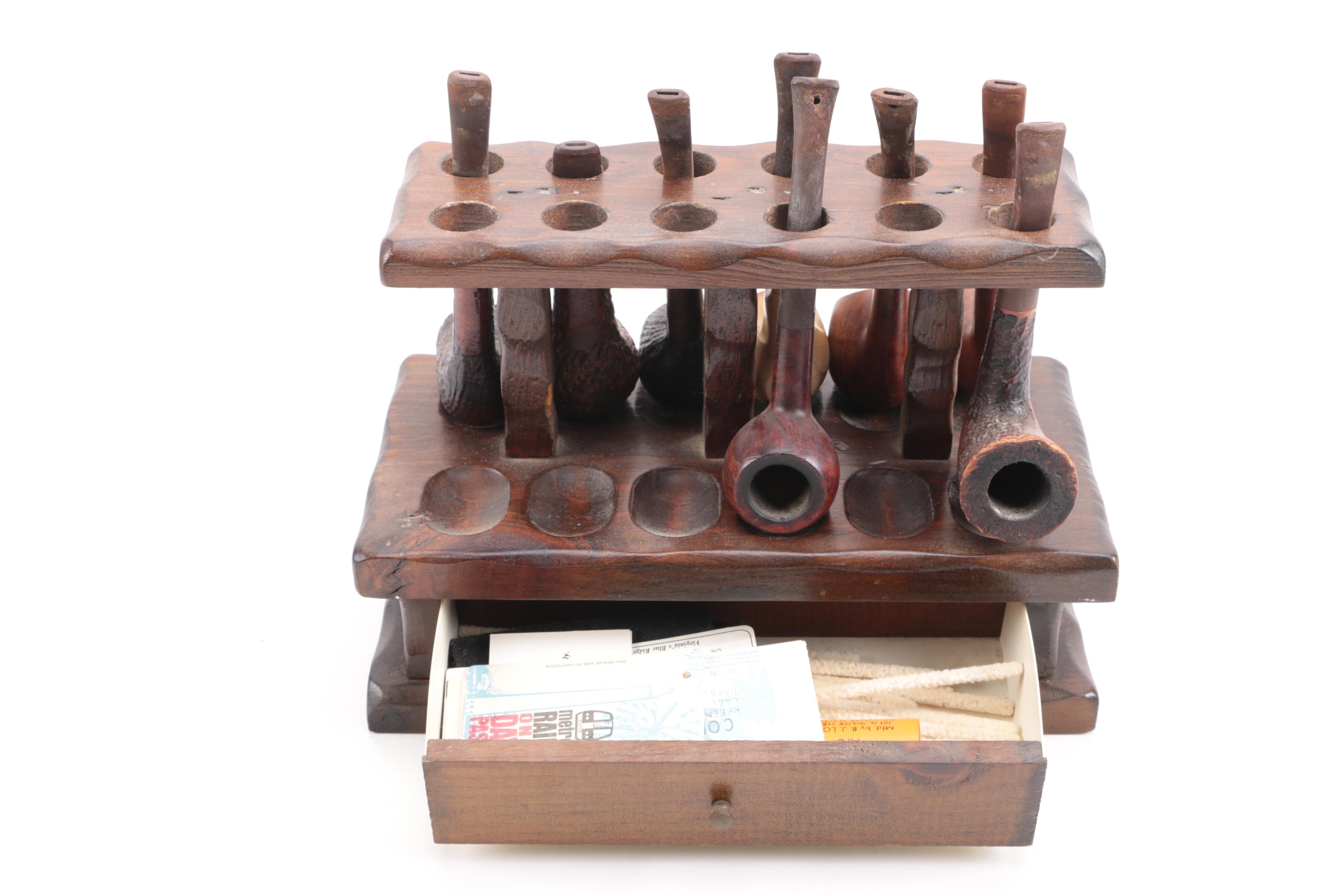 Vintage Wooden Smoking Pipe Collection