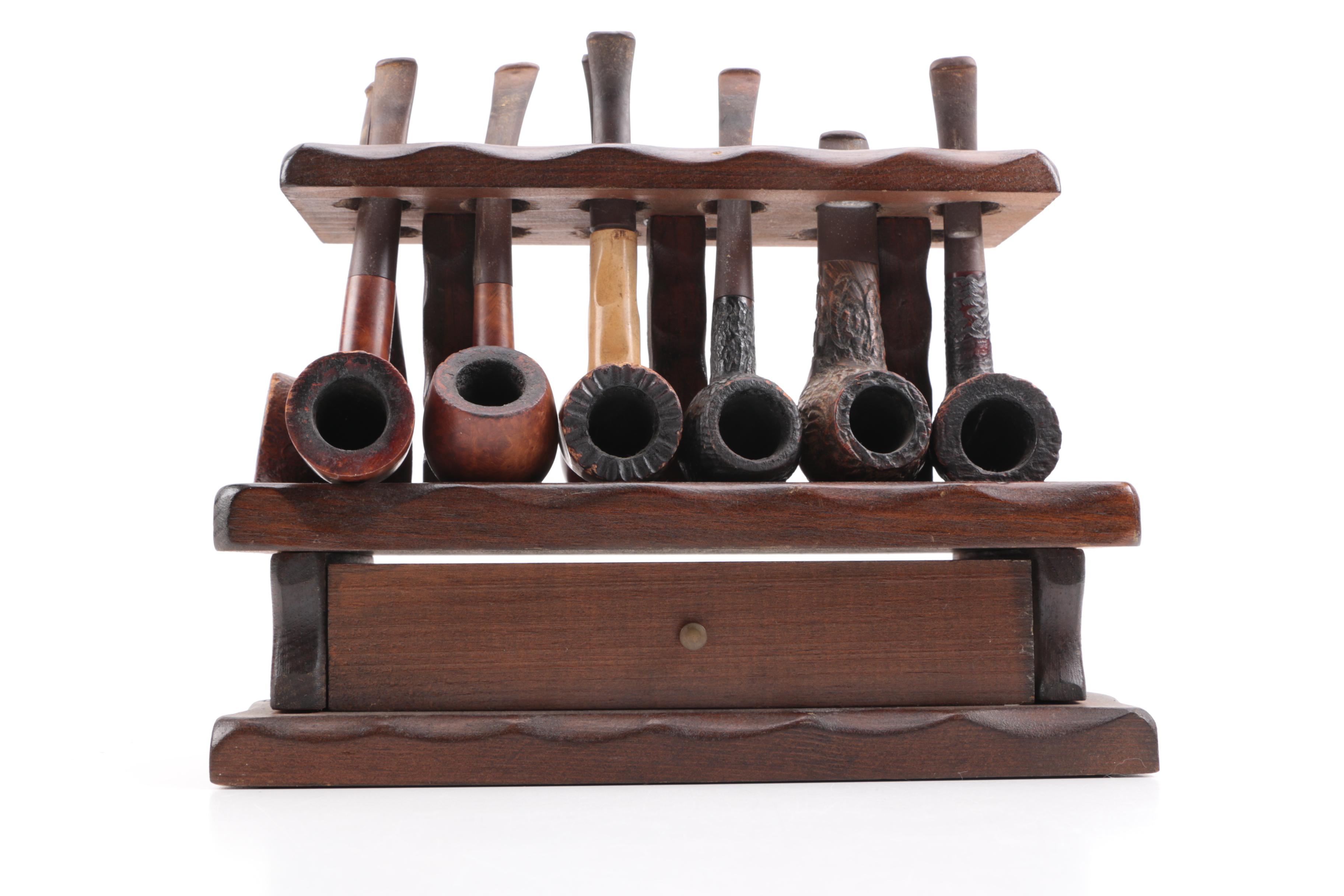 Vintage Wooden Smoking Pipe Collection