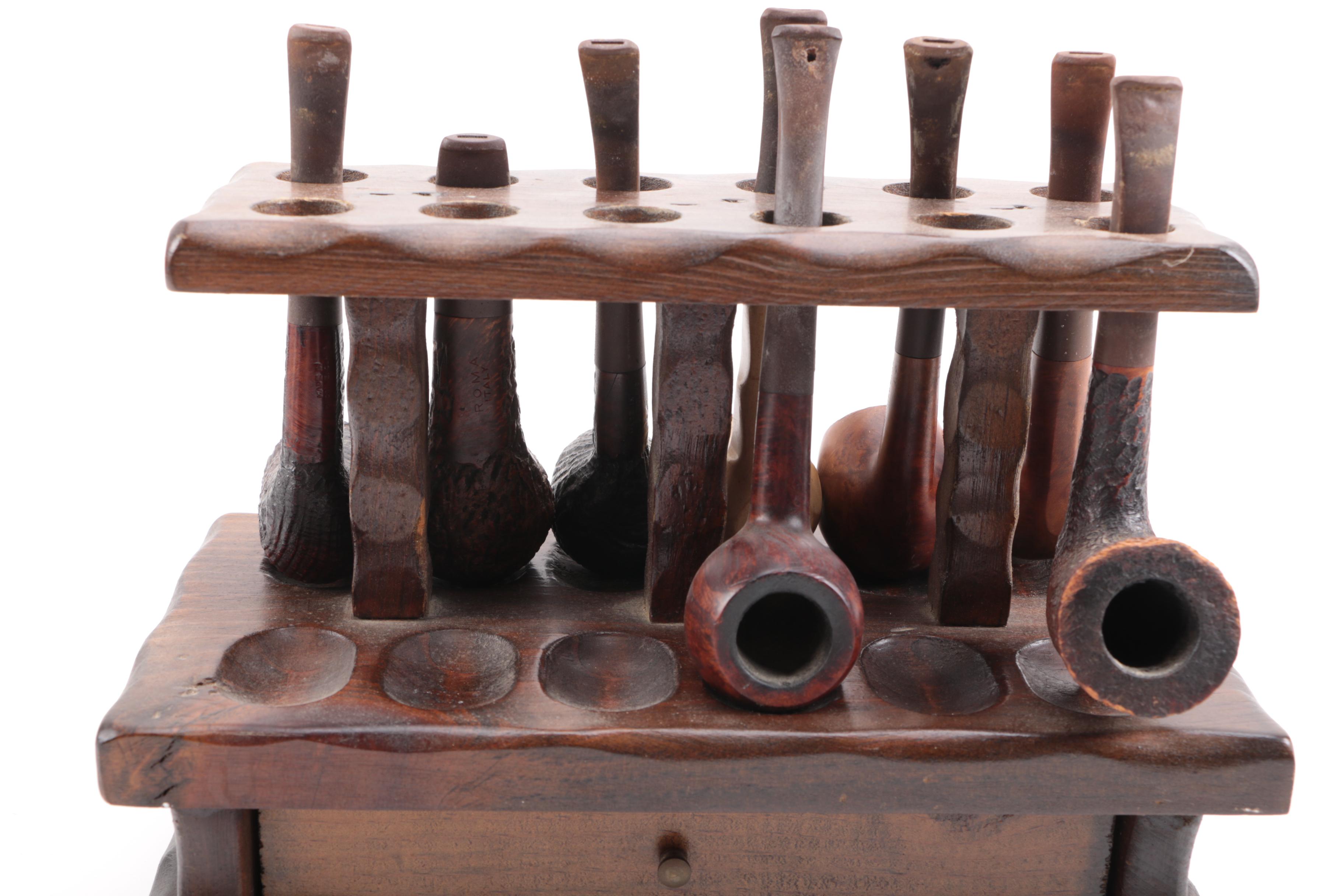 Vintage Wooden Smoking Pipe Collection