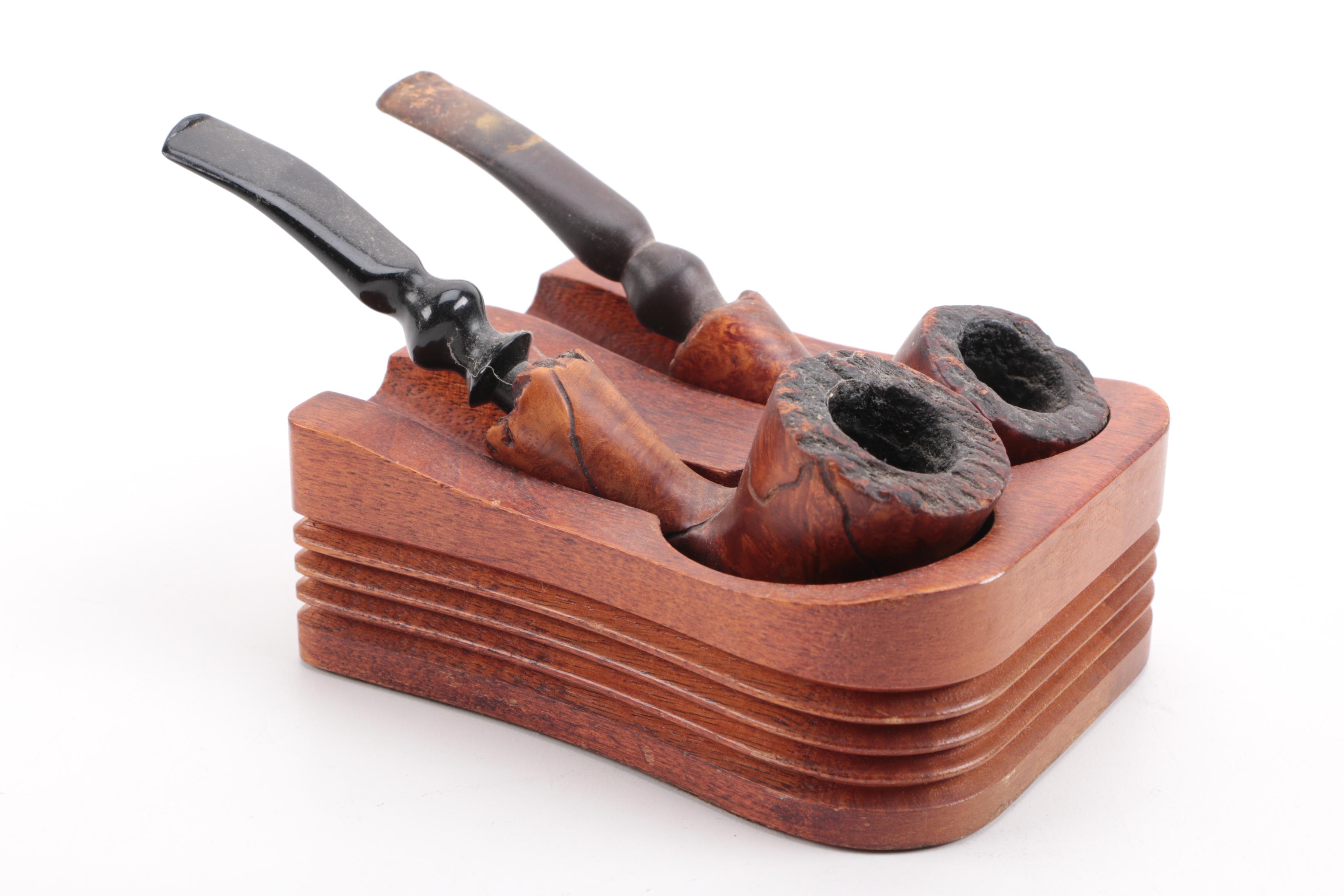 Vintage Wooden Smoking Pipe Collection