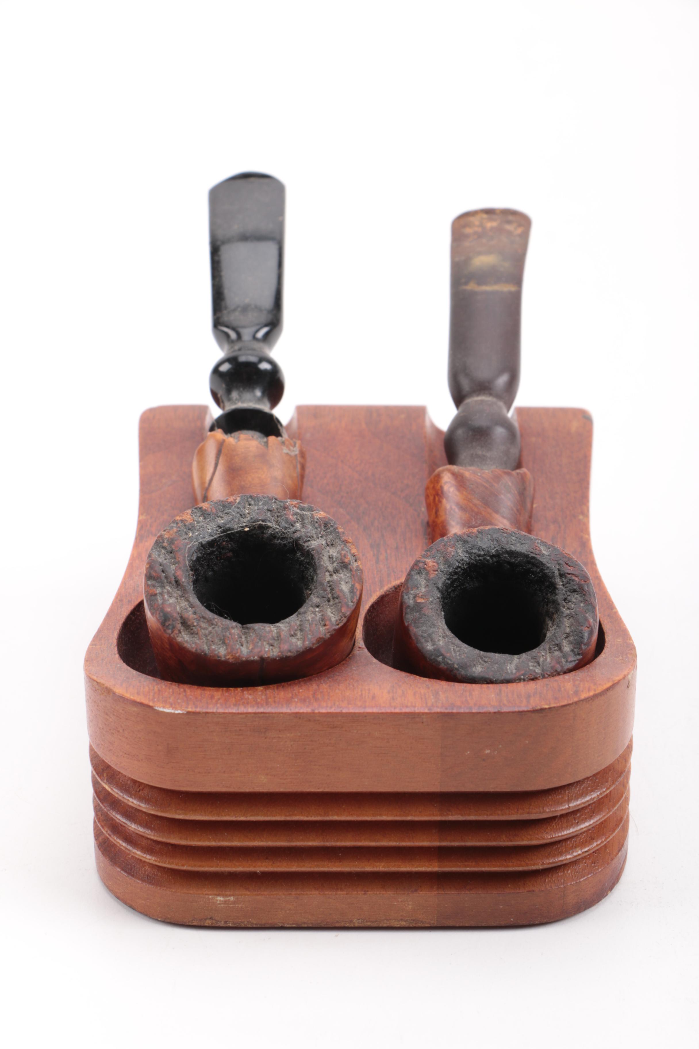 Vintage Wooden Smoking Pipe Collection