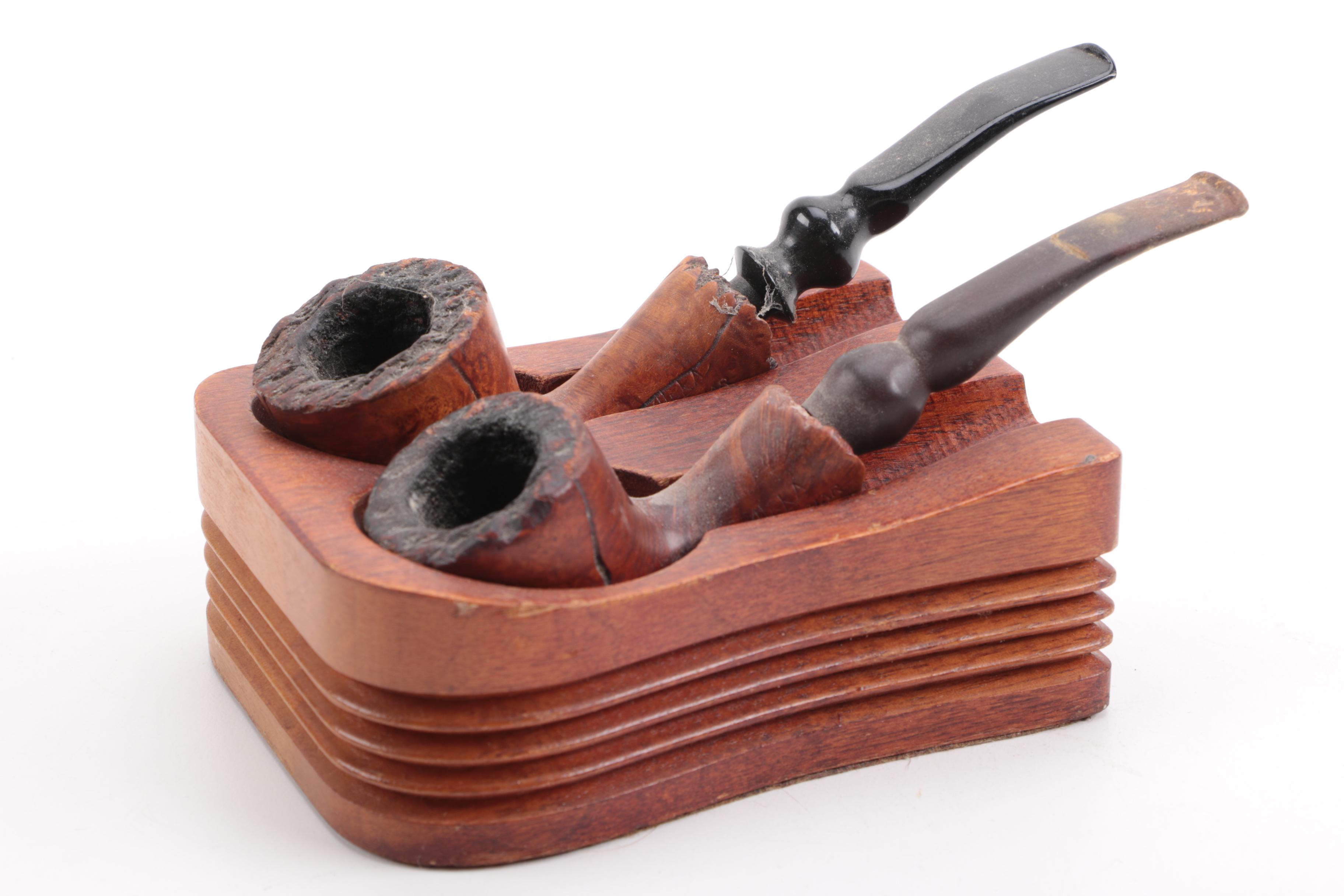 Vintage Wooden Smoking Pipe Collection