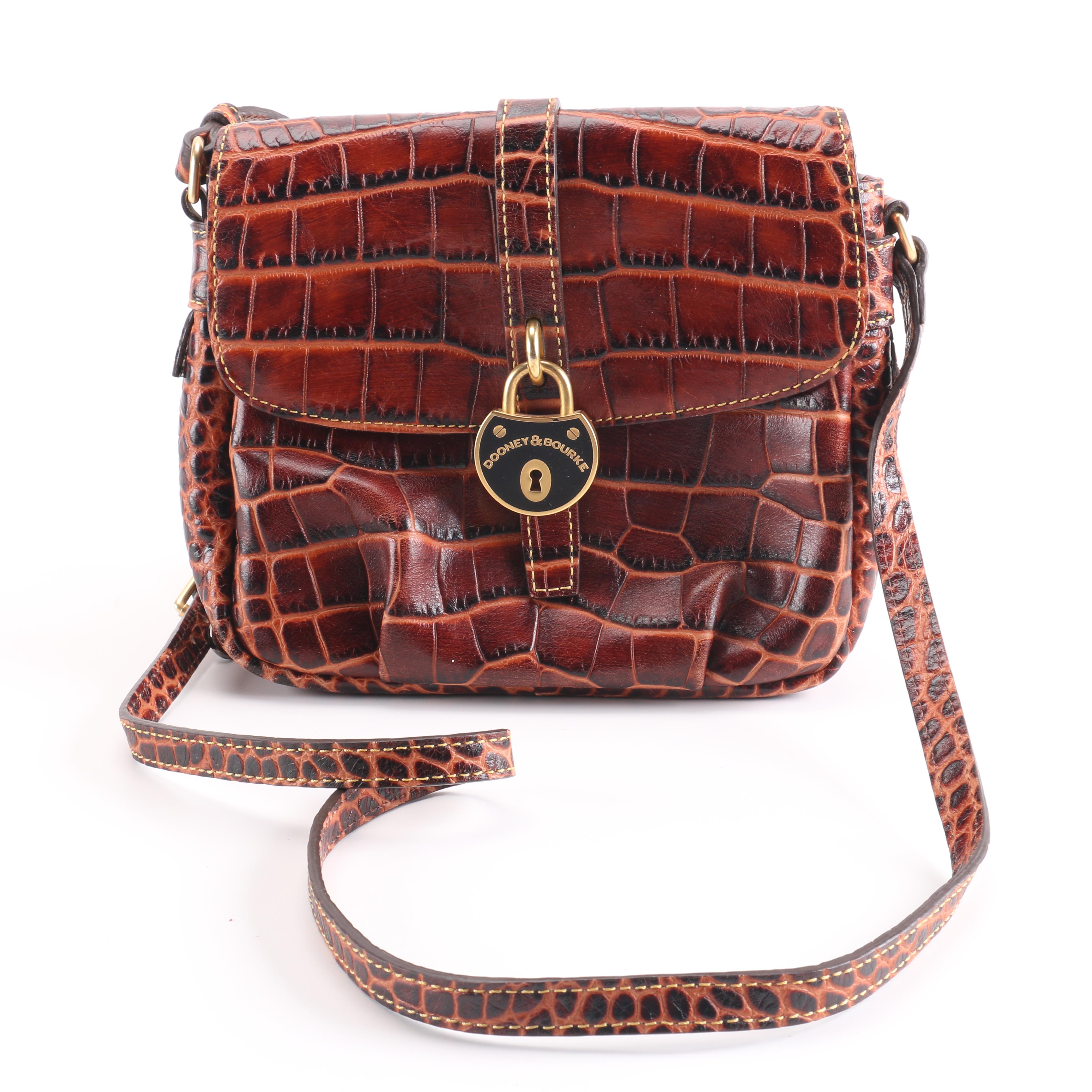 Dooney and Bourke Embossed Leather Saddle Bag