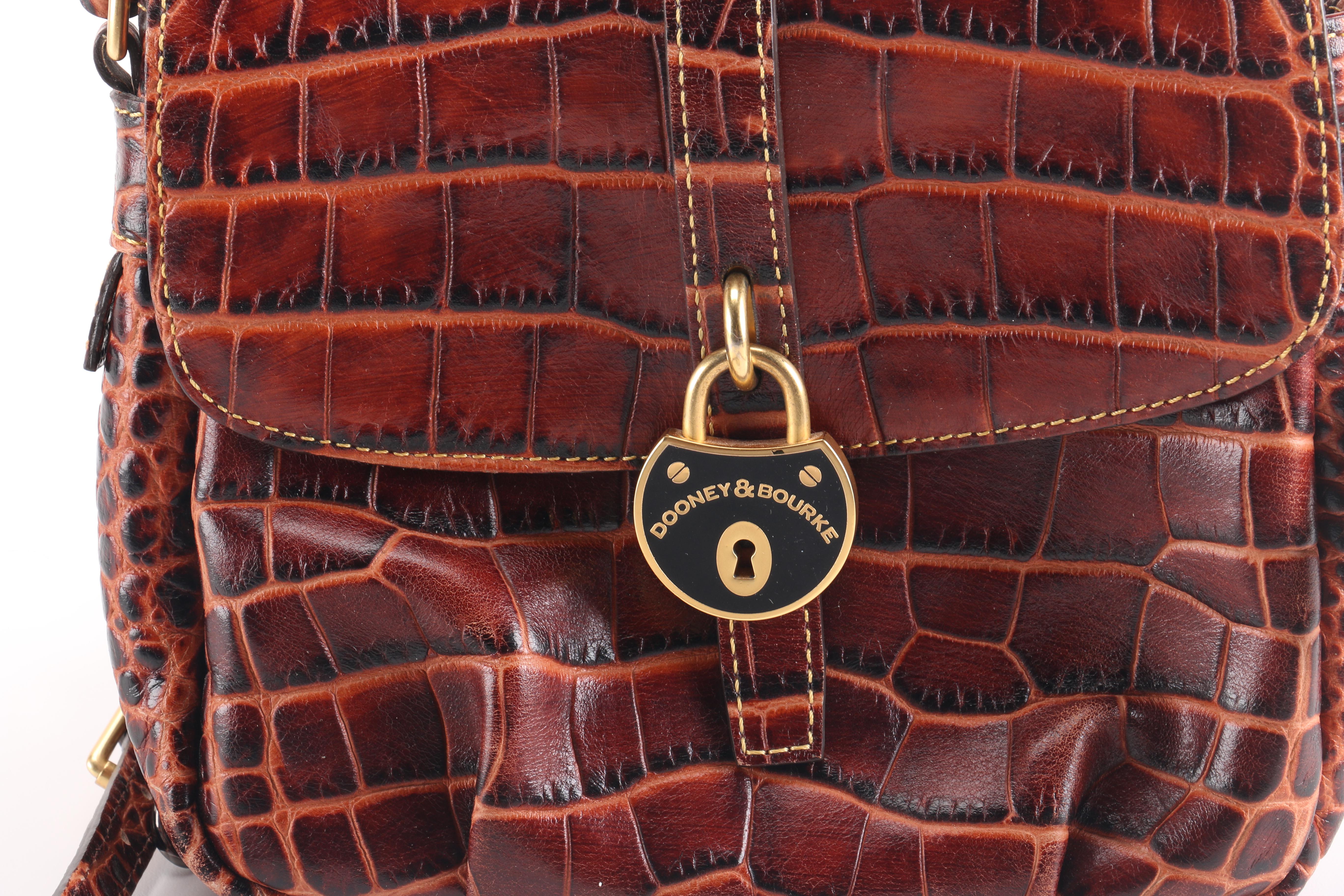 Dooney and Bourke Embossed Leather Saddle Bag