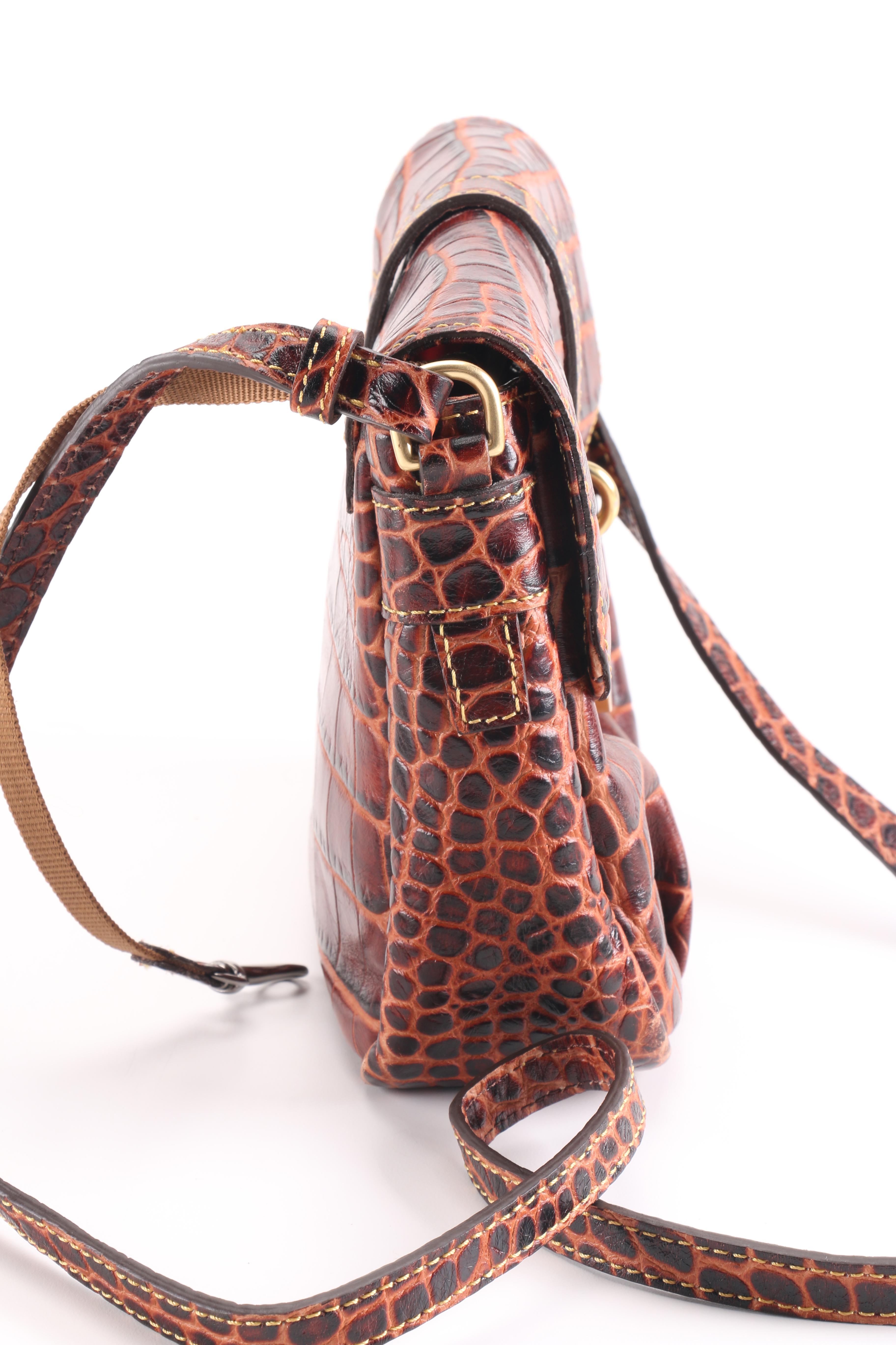 Dooney and Bourke Embossed Leather Saddle Bag