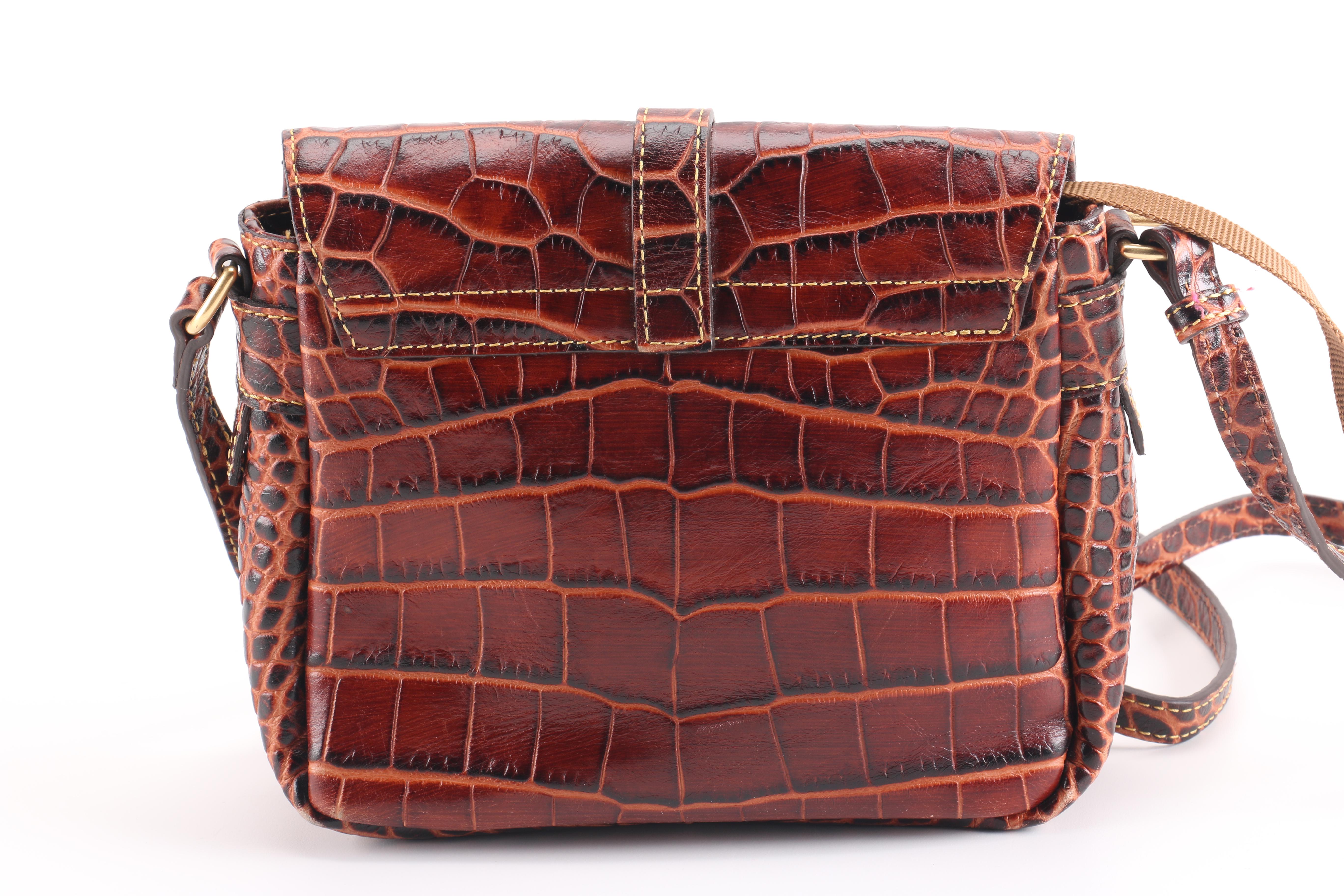 Dooney and Bourke Embossed Leather Saddle Bag