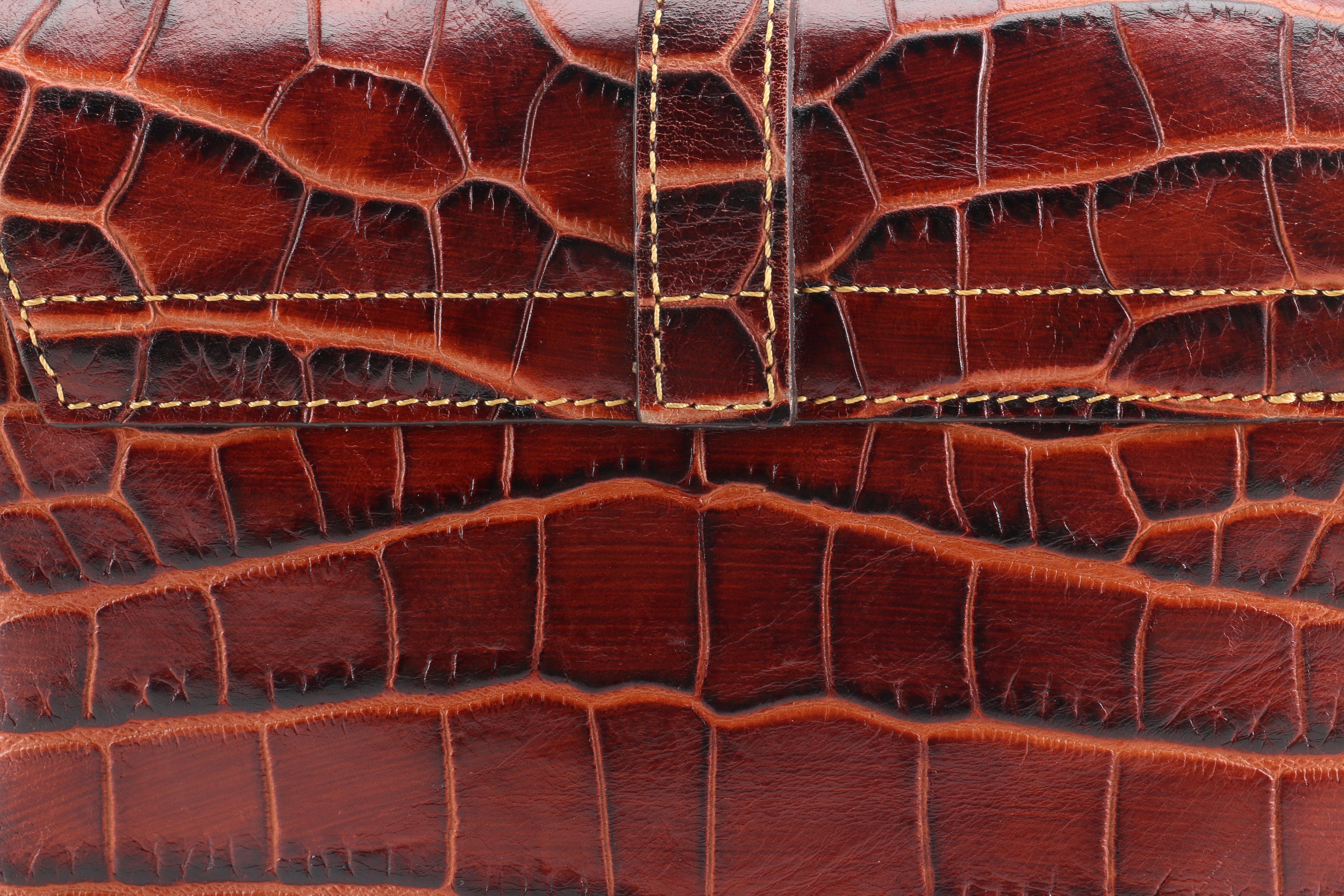 Dooney and Bourke Embossed Leather Saddle Bag