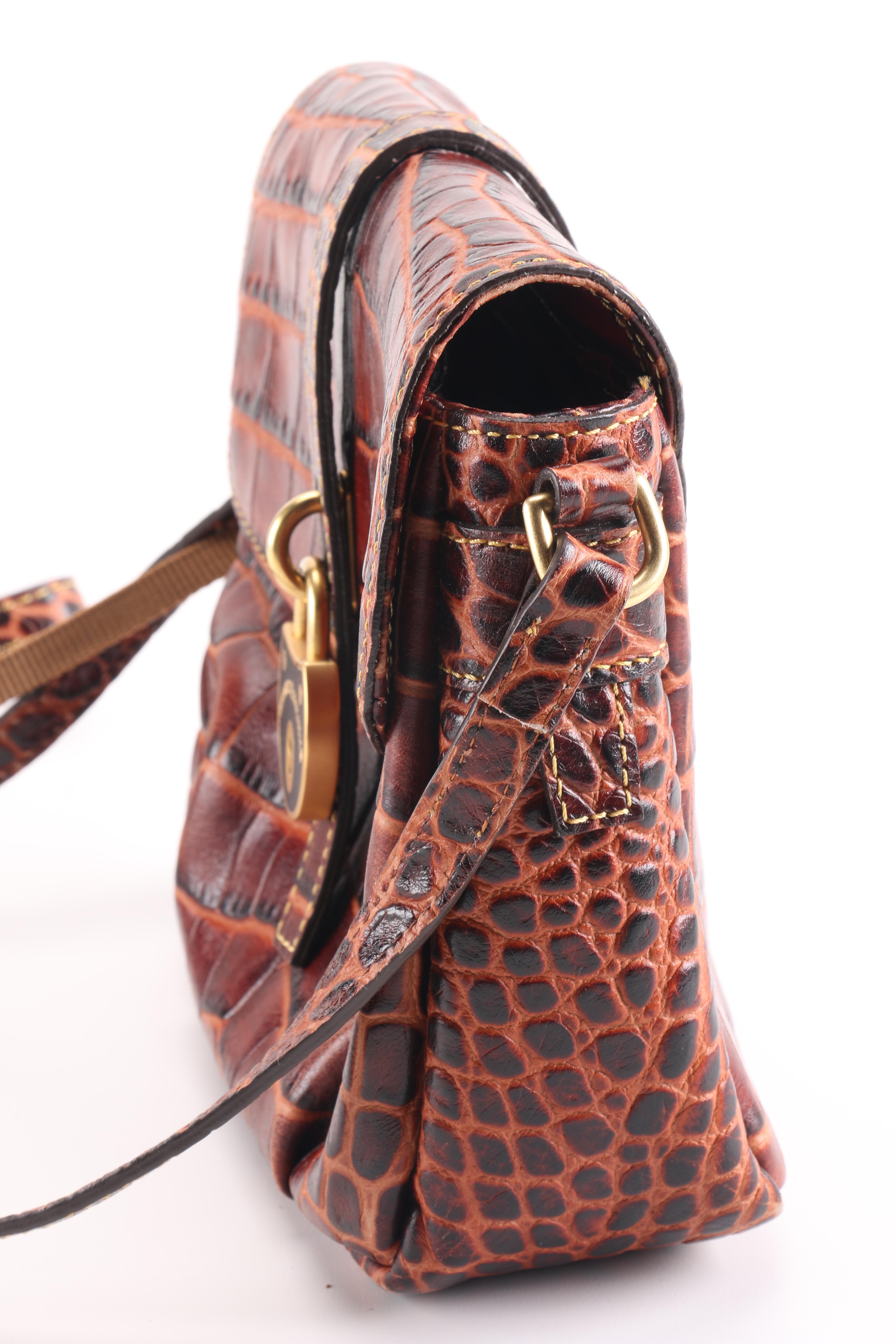 Dooney and Bourke Embossed Leather Saddle Bag