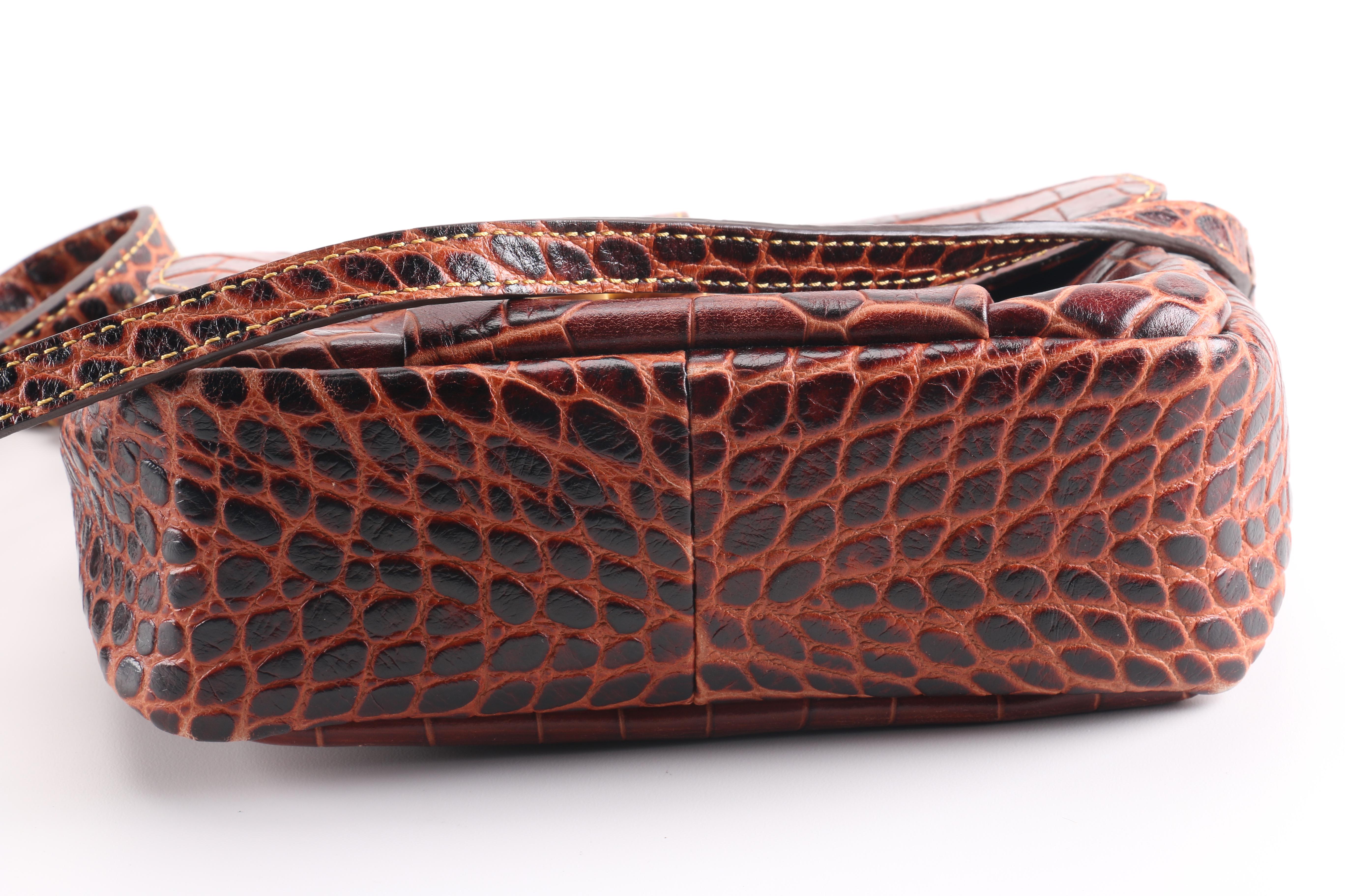 Dooney and Bourke Embossed Leather Saddle Bag