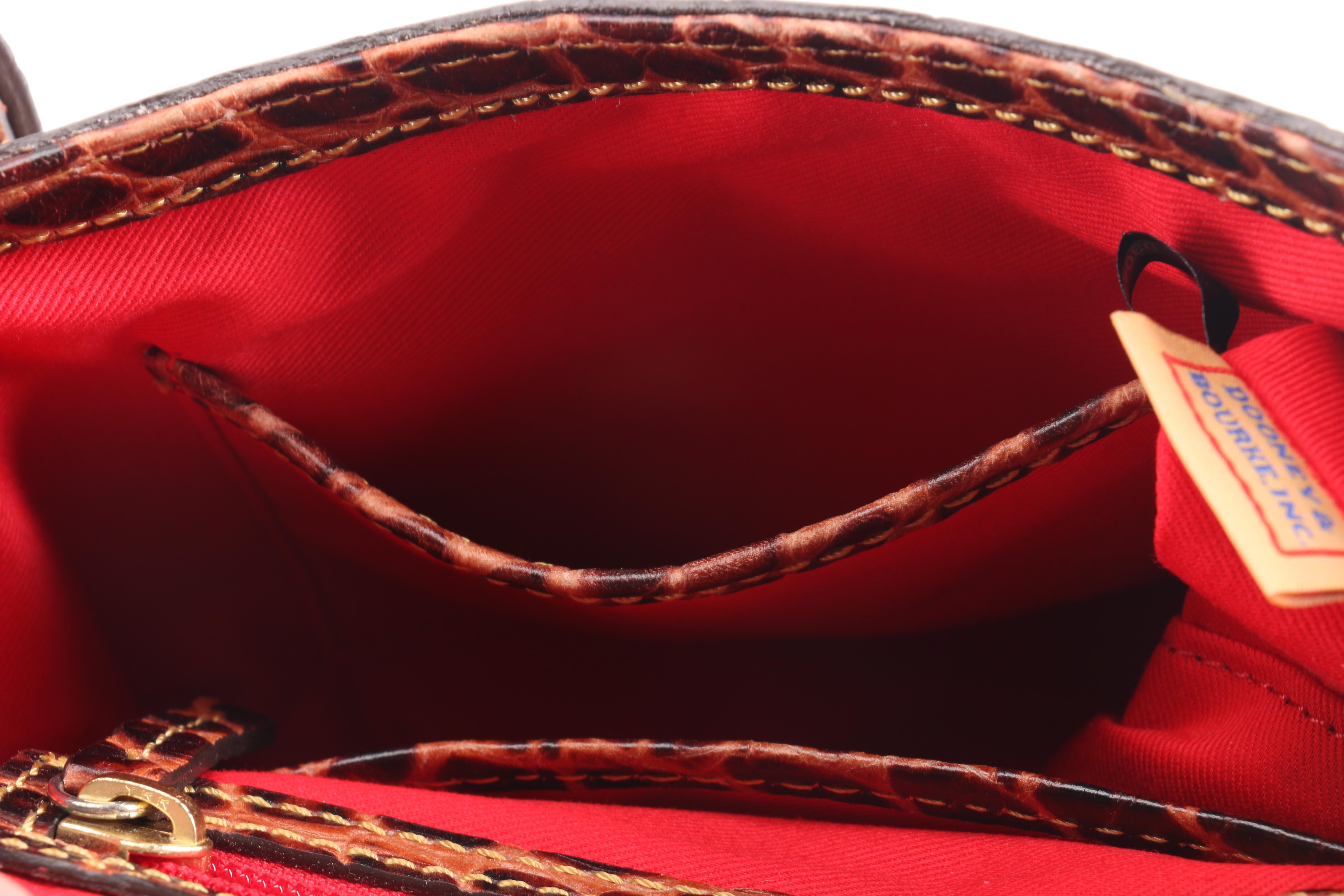 Dooney and Bourke Embossed Leather Saddle Bag