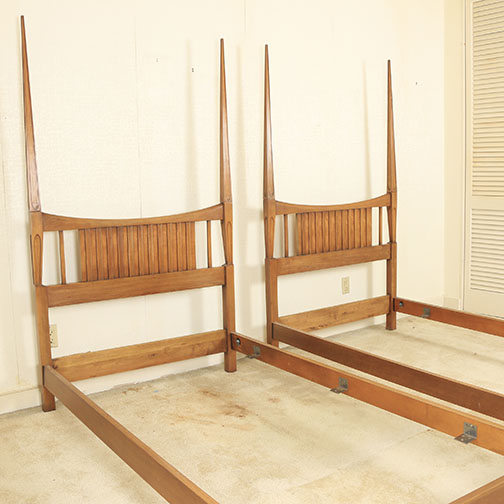 Mid Century Modern Twin Bed Frames by John Widdicomb
