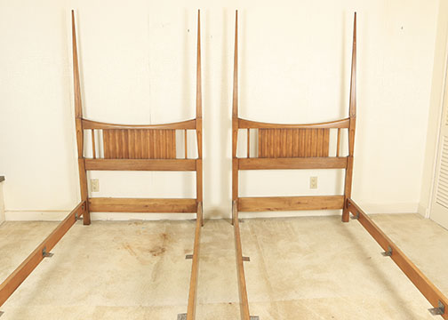 Mid Century Modern Twin Bed Frames by John Widdicomb