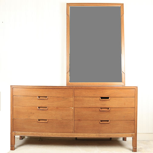 Mid Century Modern "Janus" Dresser and Mirror by Mount Airy