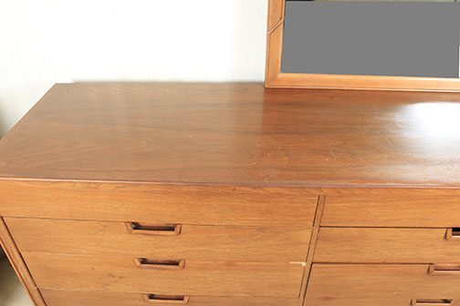 Mid Century Modern "Janus" Dresser and Mirror by Mount Airy