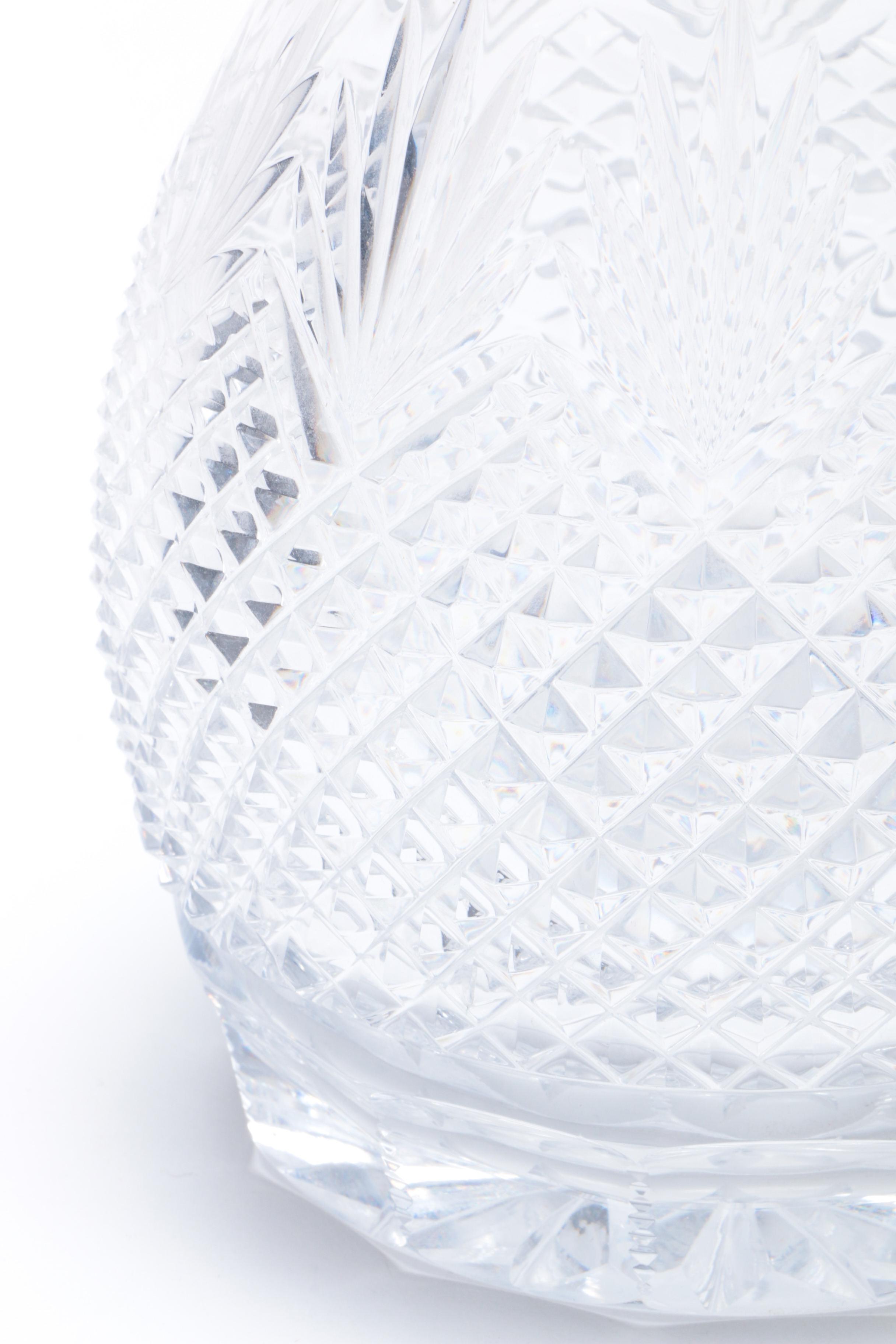 Pair of Antique Colorless Cut Glass Decanters