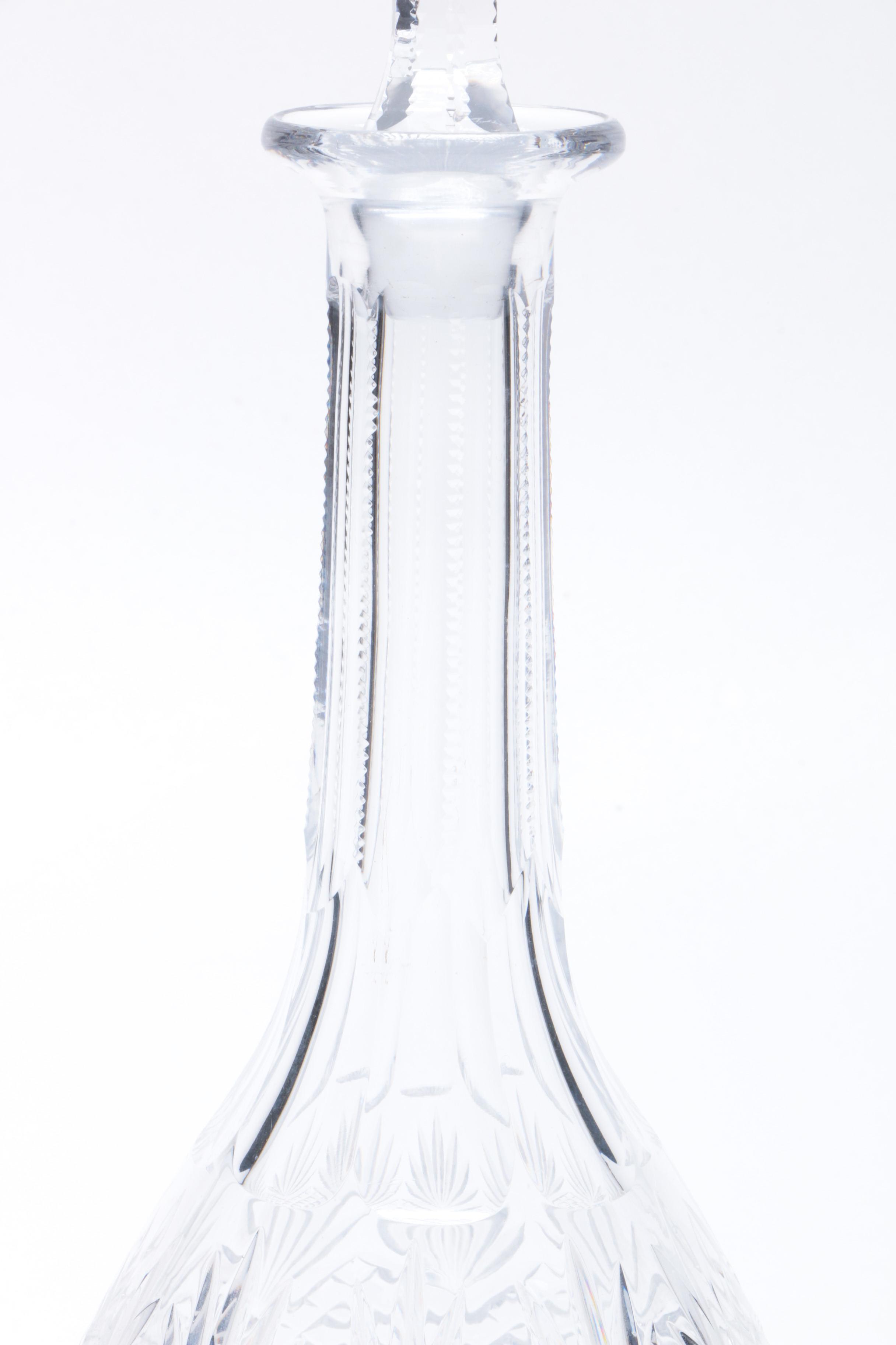 Pair of Antique Colorless Cut Glass Decanters