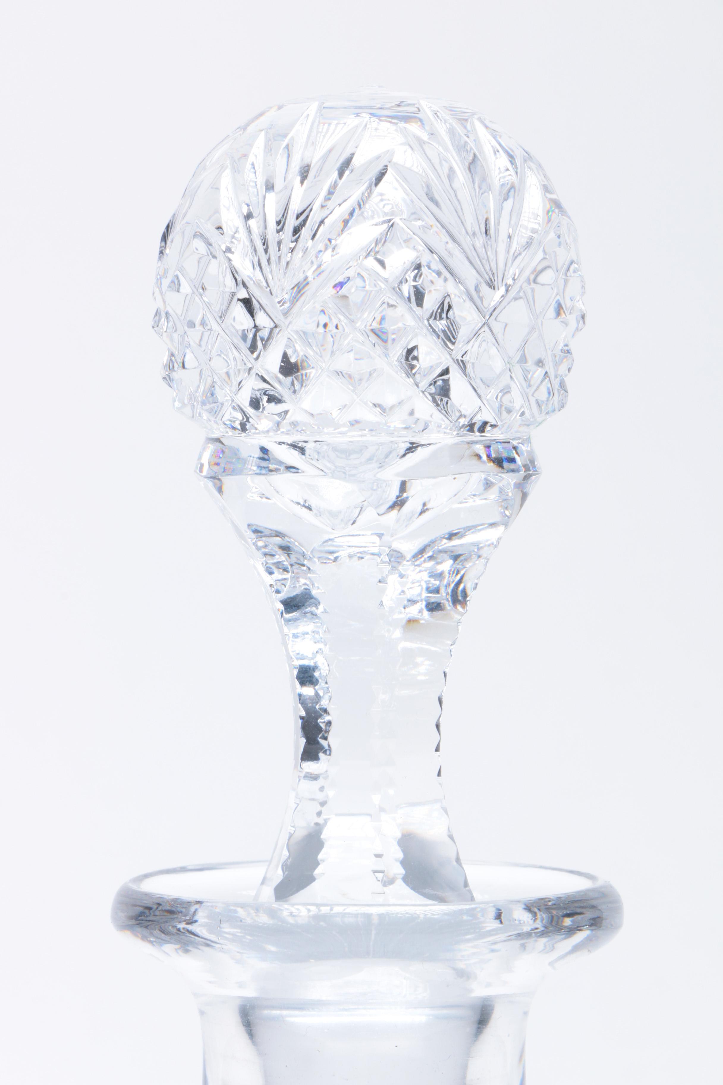 Pair of Antique Colorless Cut Glass Decanters