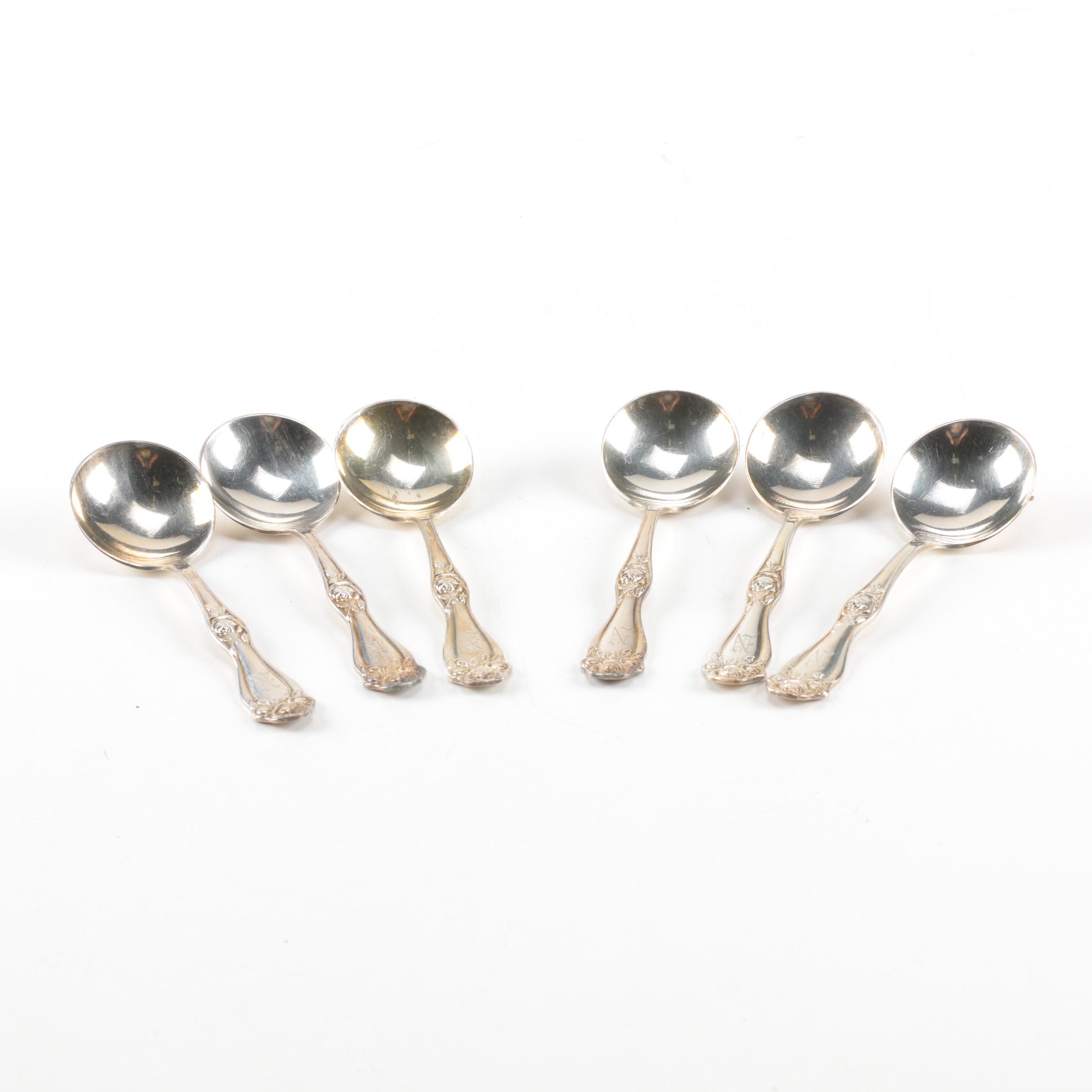 Holmes & Edwards "American Beauty Rose"  Silver Plated Soup Spoons