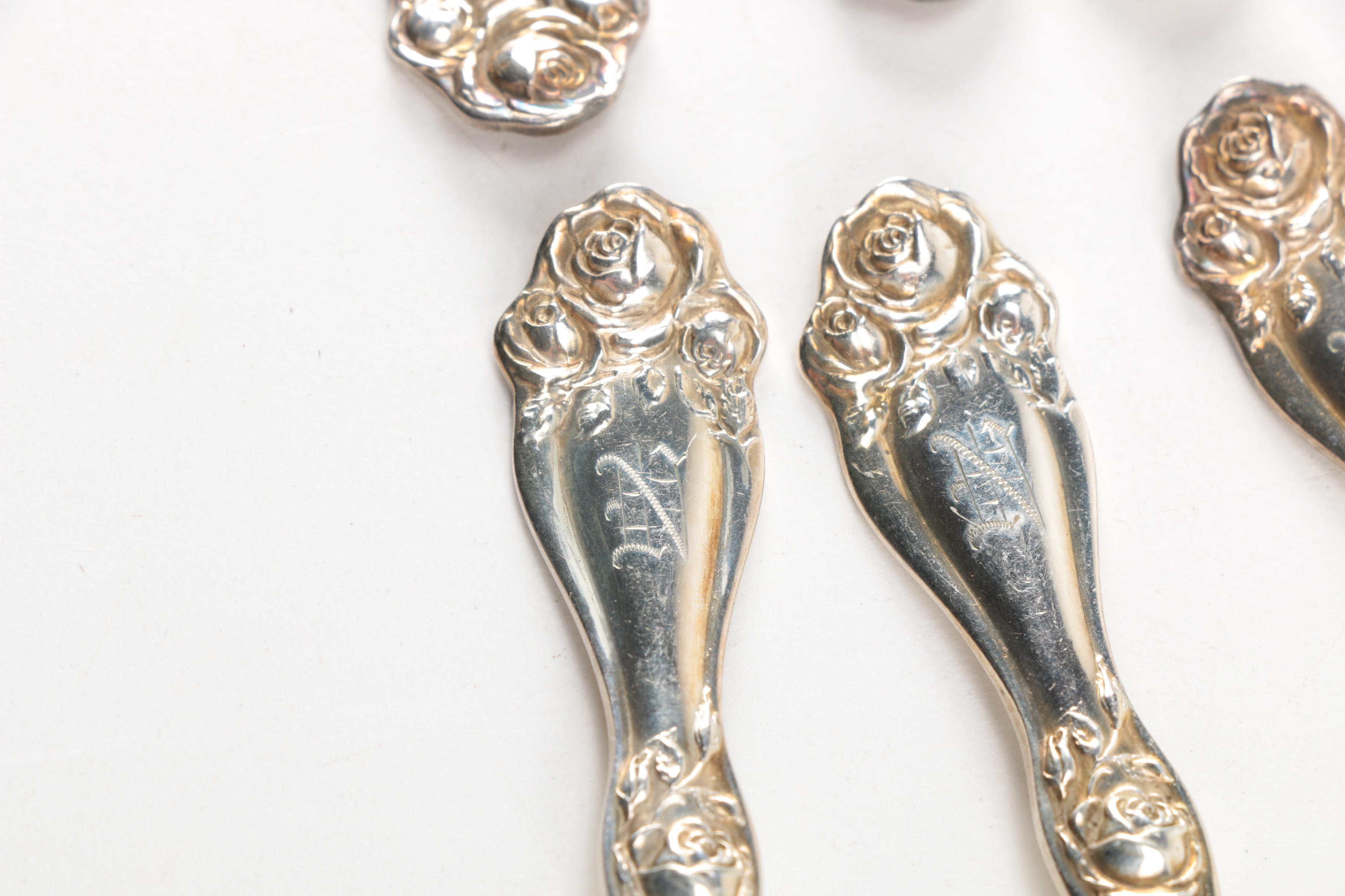 Holmes & Edwards "American Beauty Rose"  Silver Plated Soup Spoons