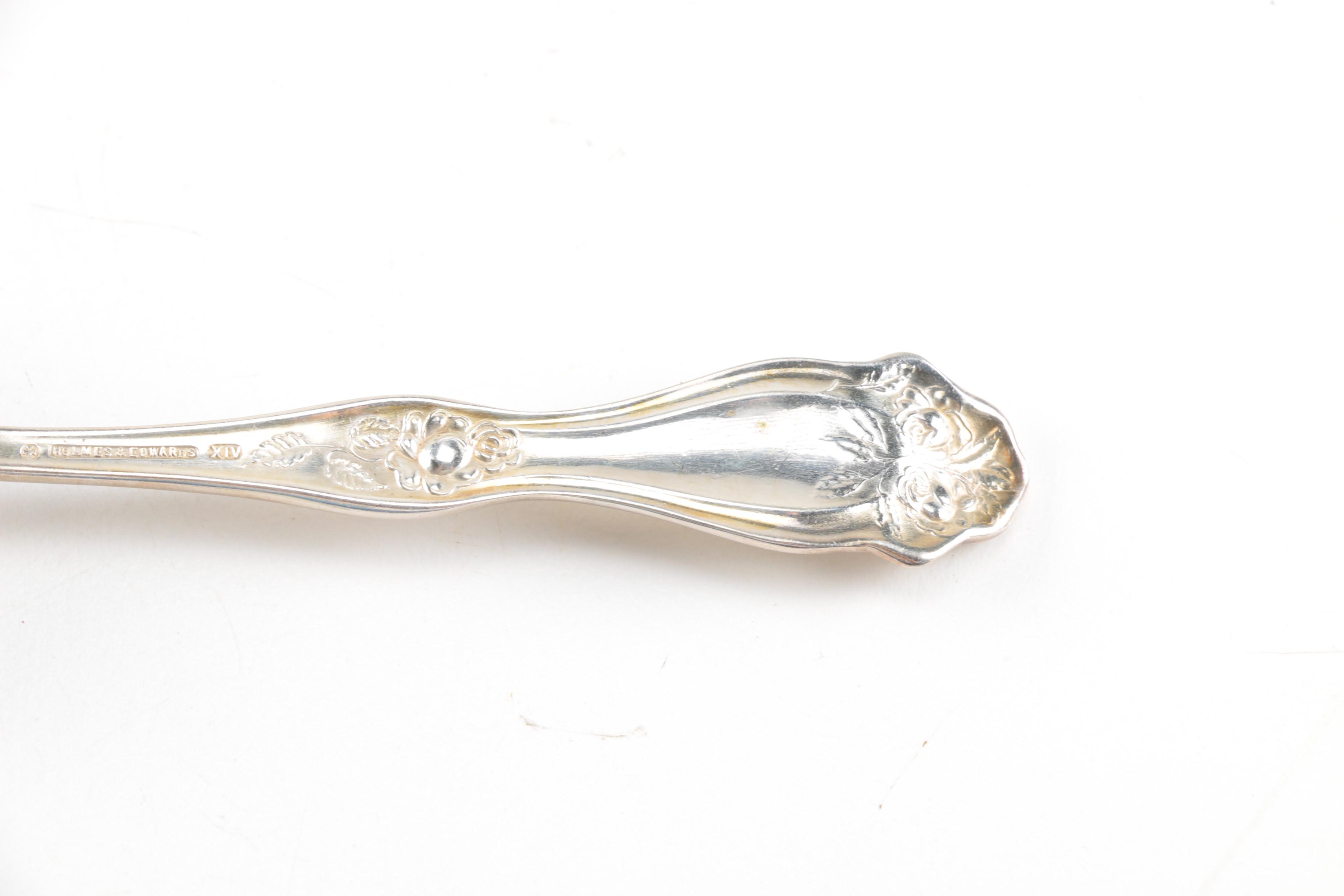 Holmes & Edwards "American Beauty Rose"  Silver Plated Soup Spoons