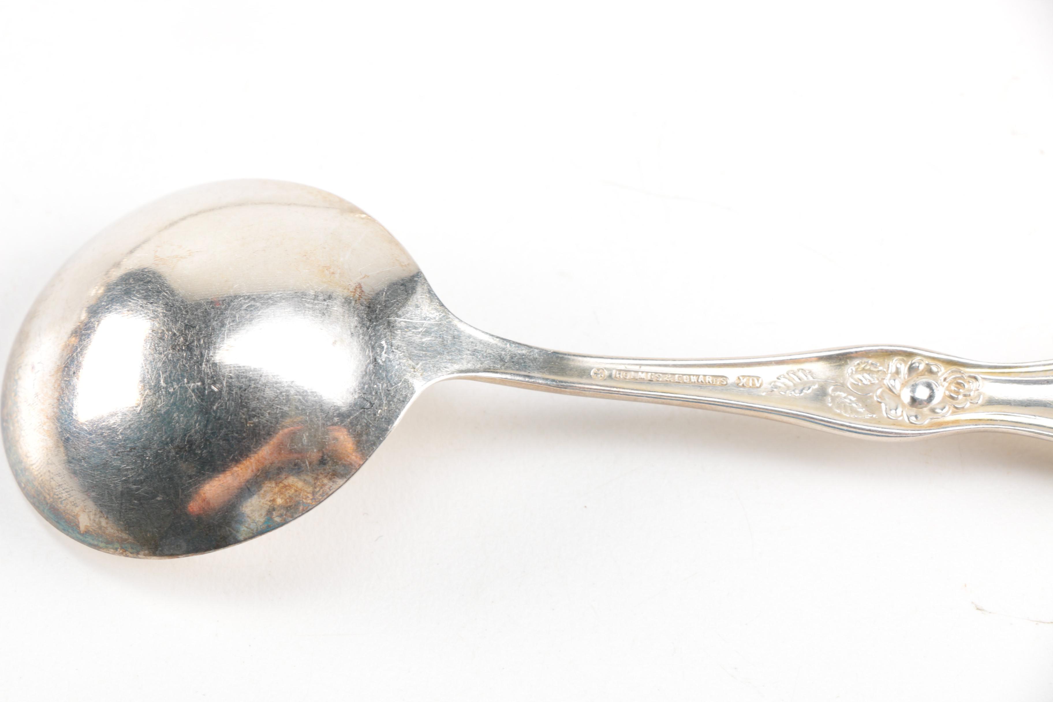 Holmes & Edwards "American Beauty Rose"  Silver Plated Soup Spoons