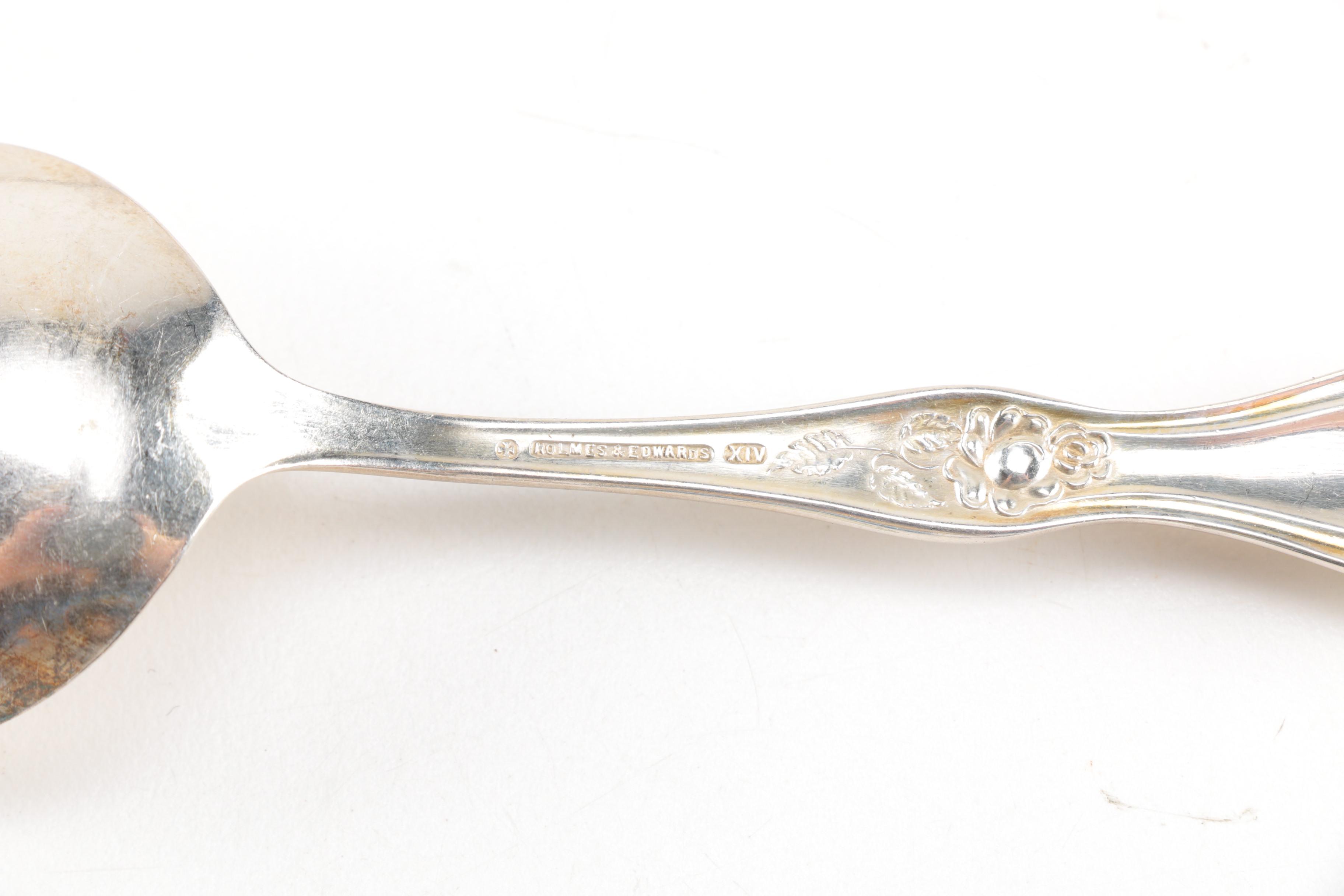 Holmes & Edwards "American Beauty Rose"  Silver Plated Soup Spoons