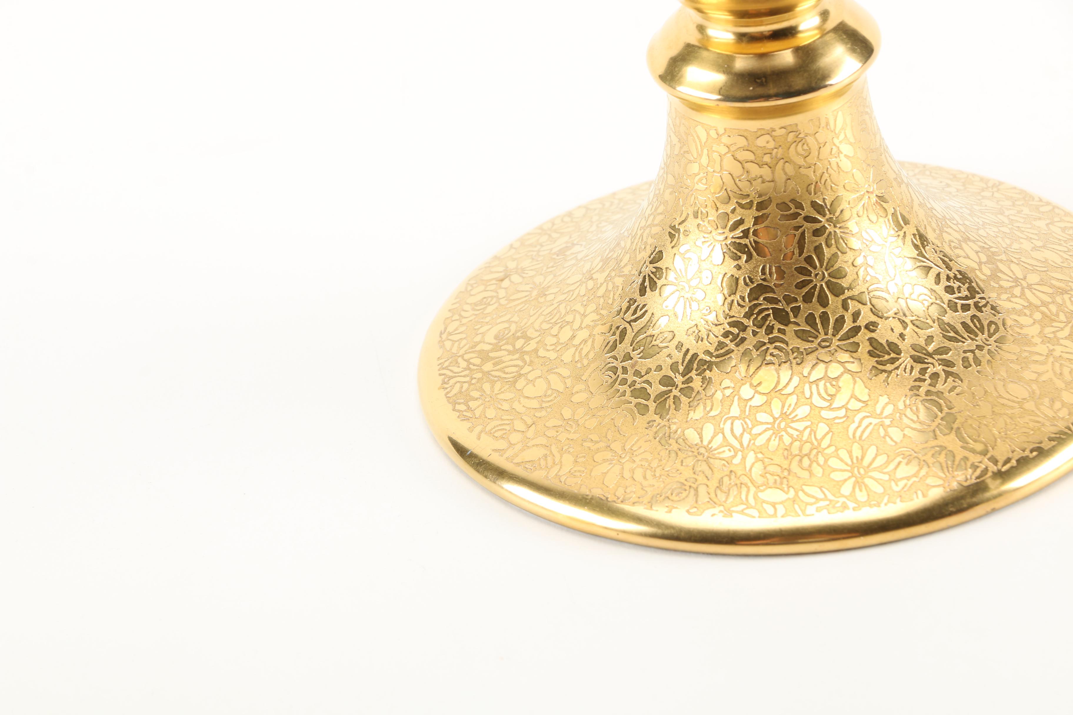 Tirschenreuth Porcelain Gilt Candle Holders