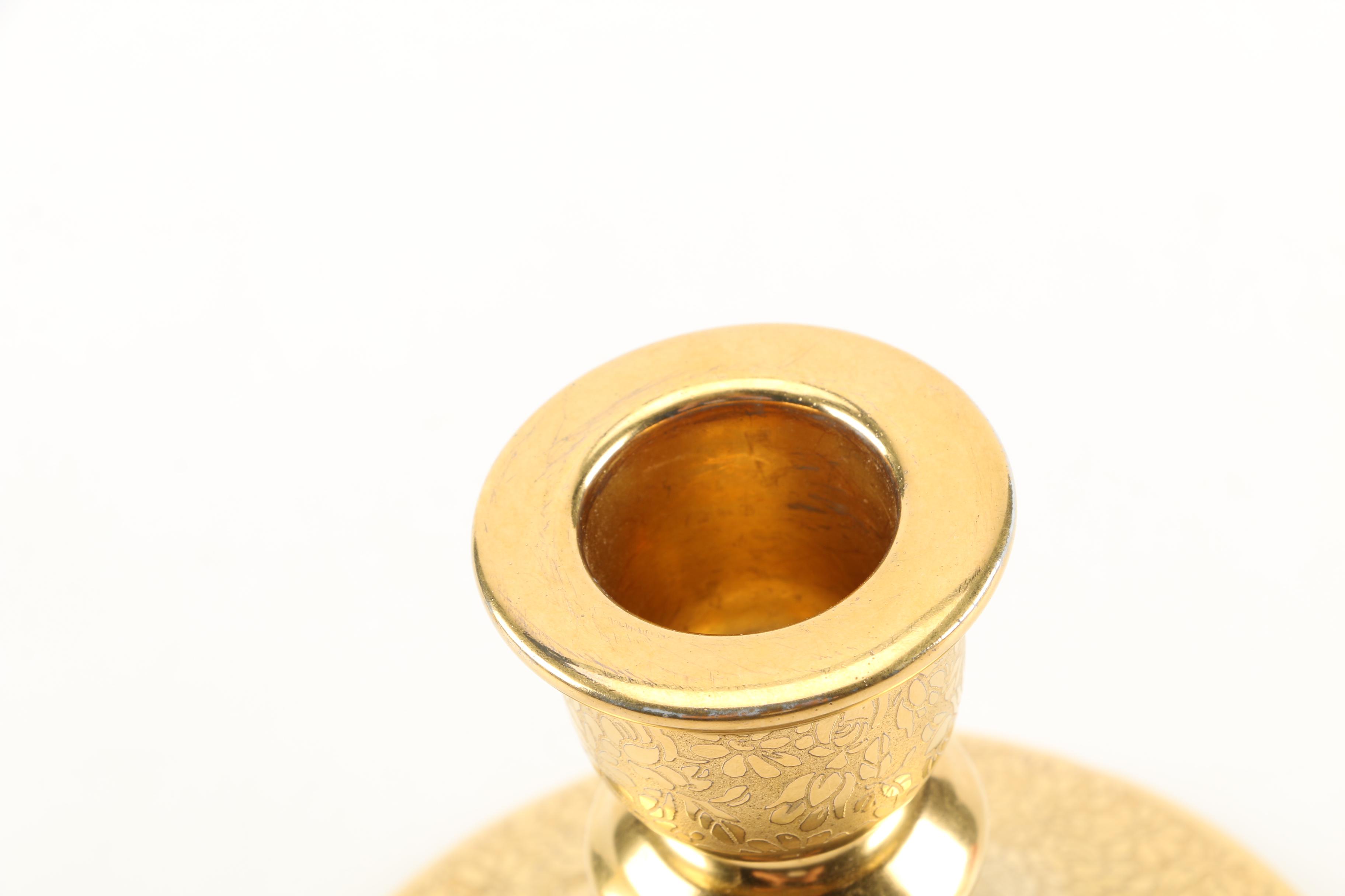Tirschenreuth Porcelain Gilt Candle Holders