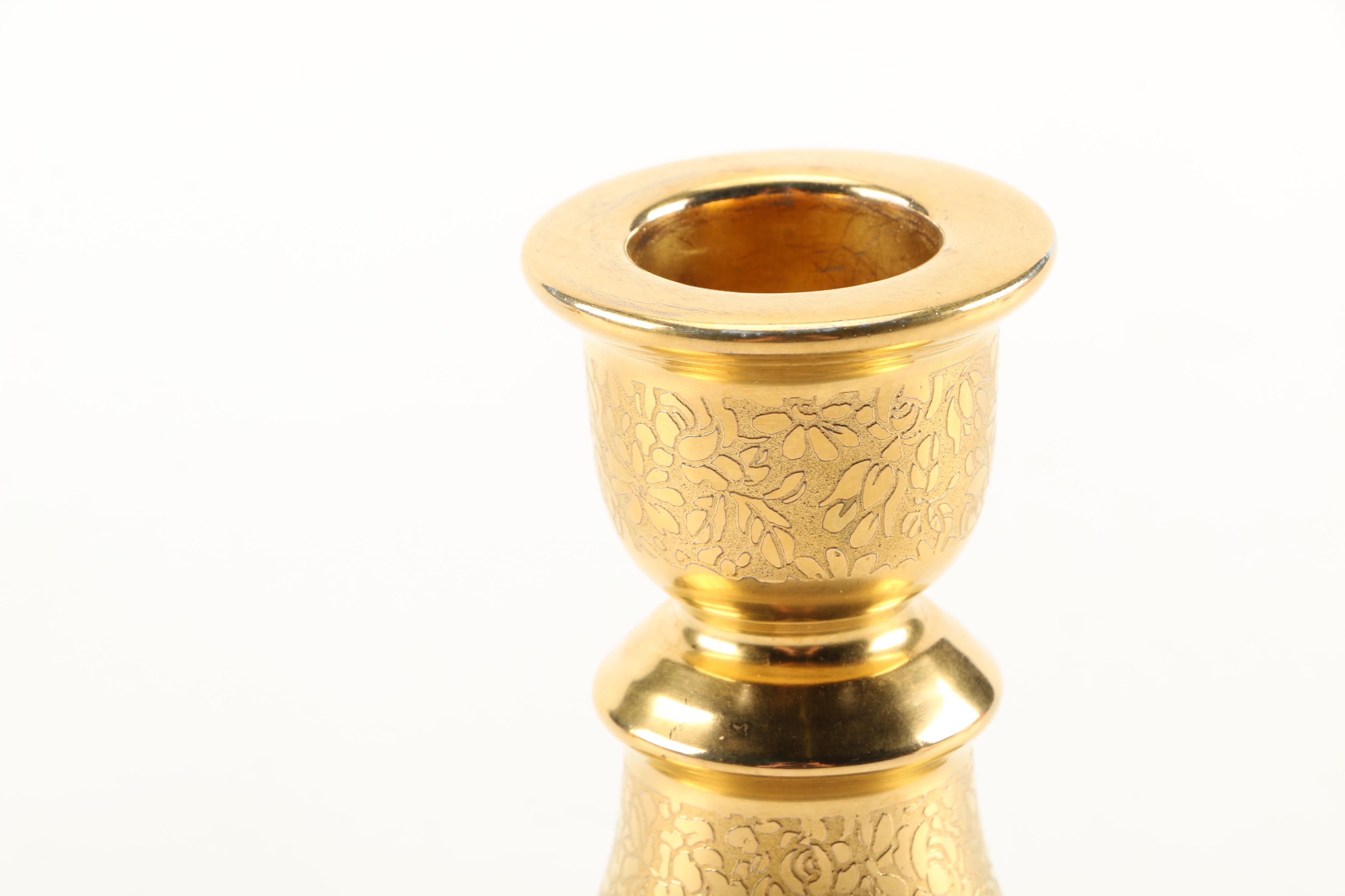 Tirschenreuth Porcelain Gilt Candle Holders