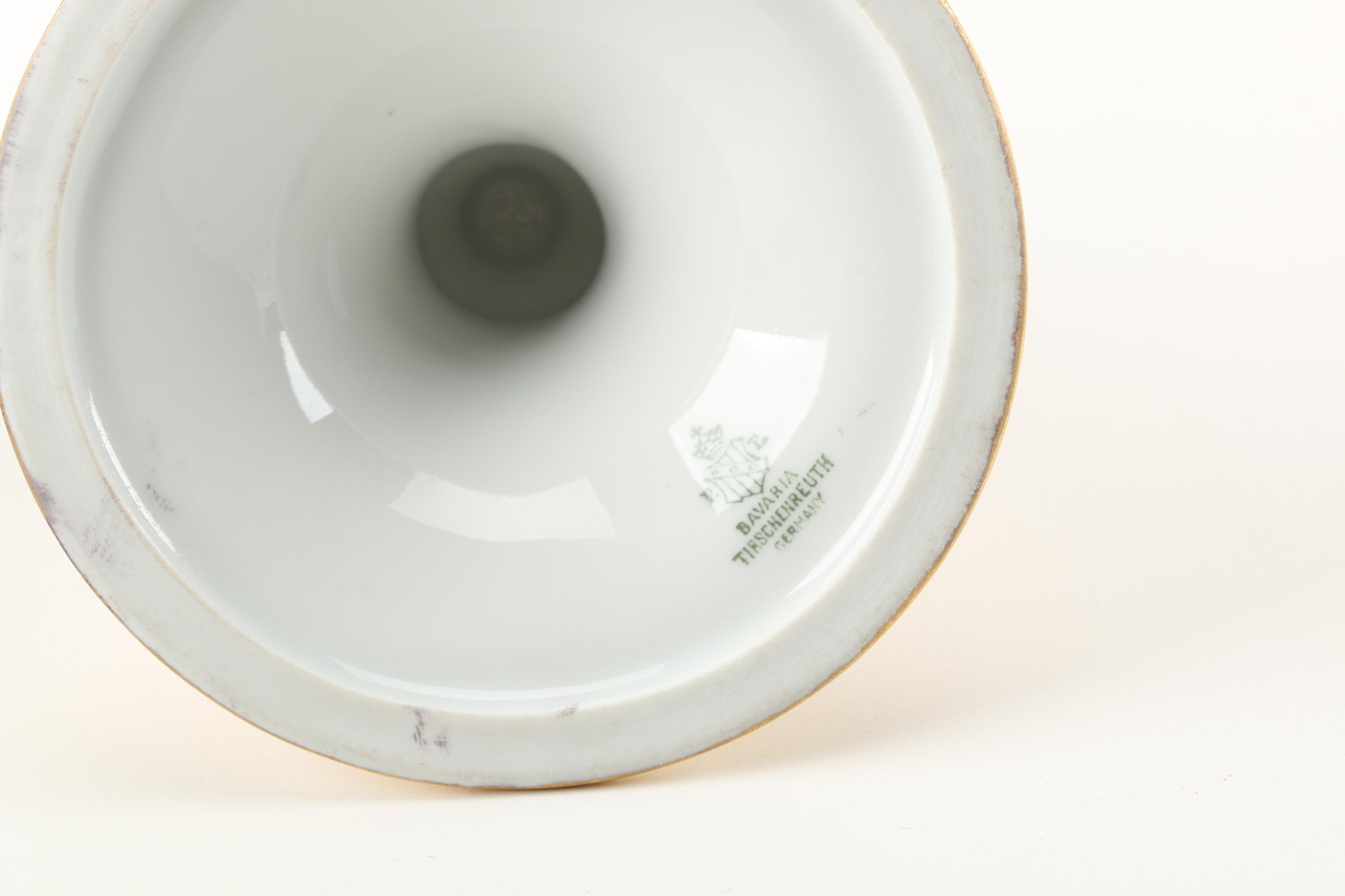 Tirschenreuth Porcelain Gilt Candle Holders