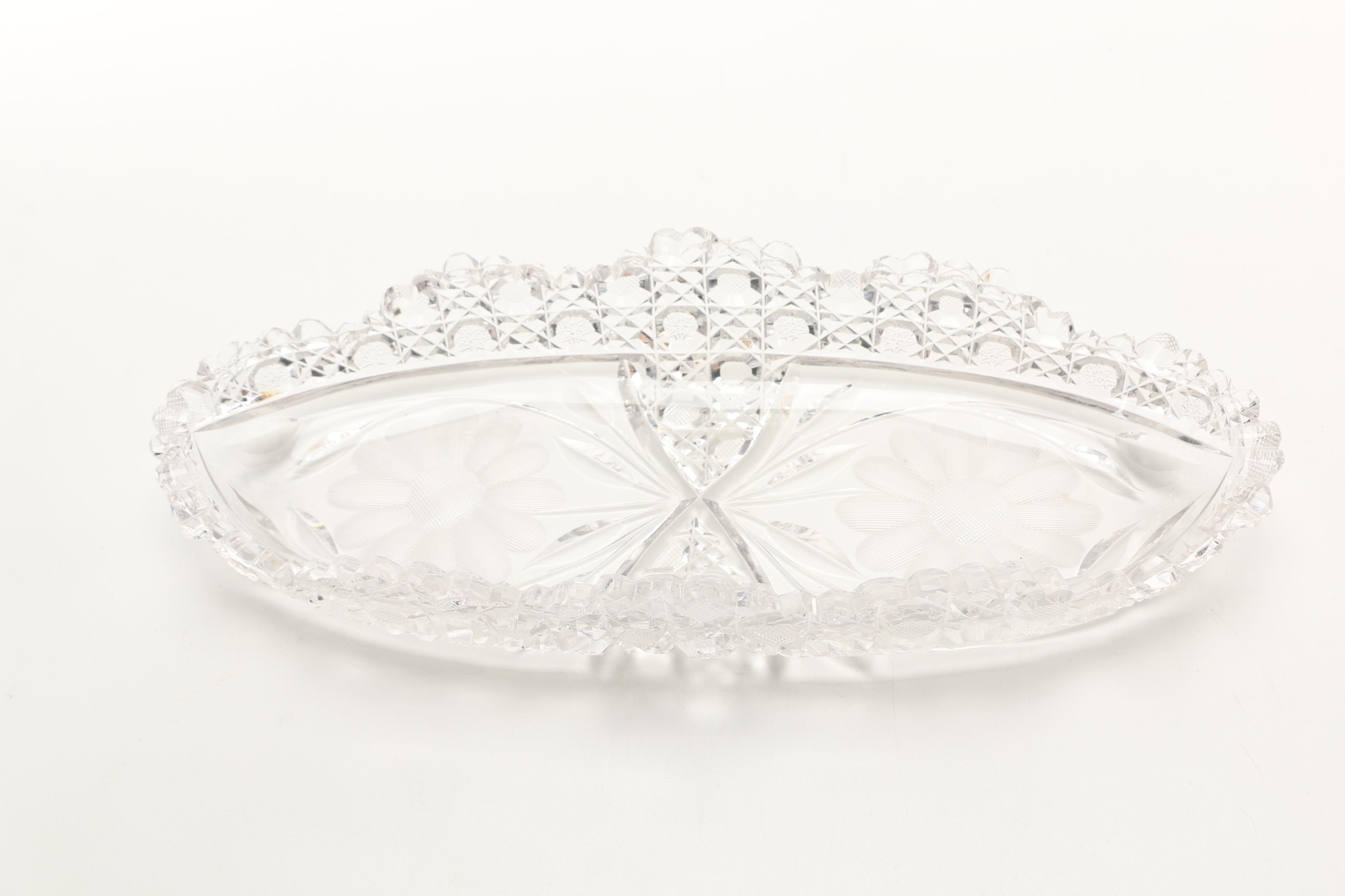 Collection of Crystal Relish Dishes