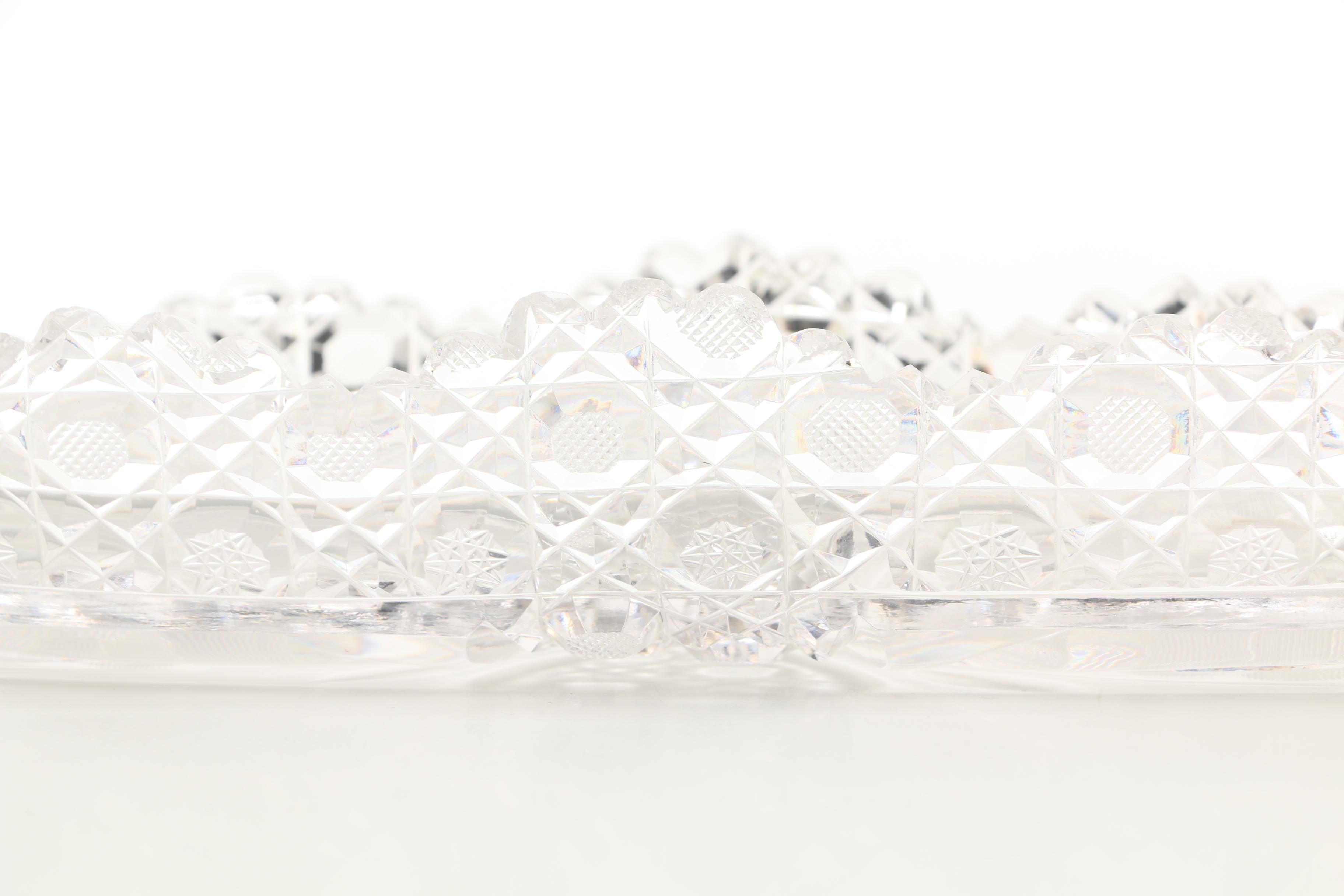 Collection of Crystal Relish Dishes