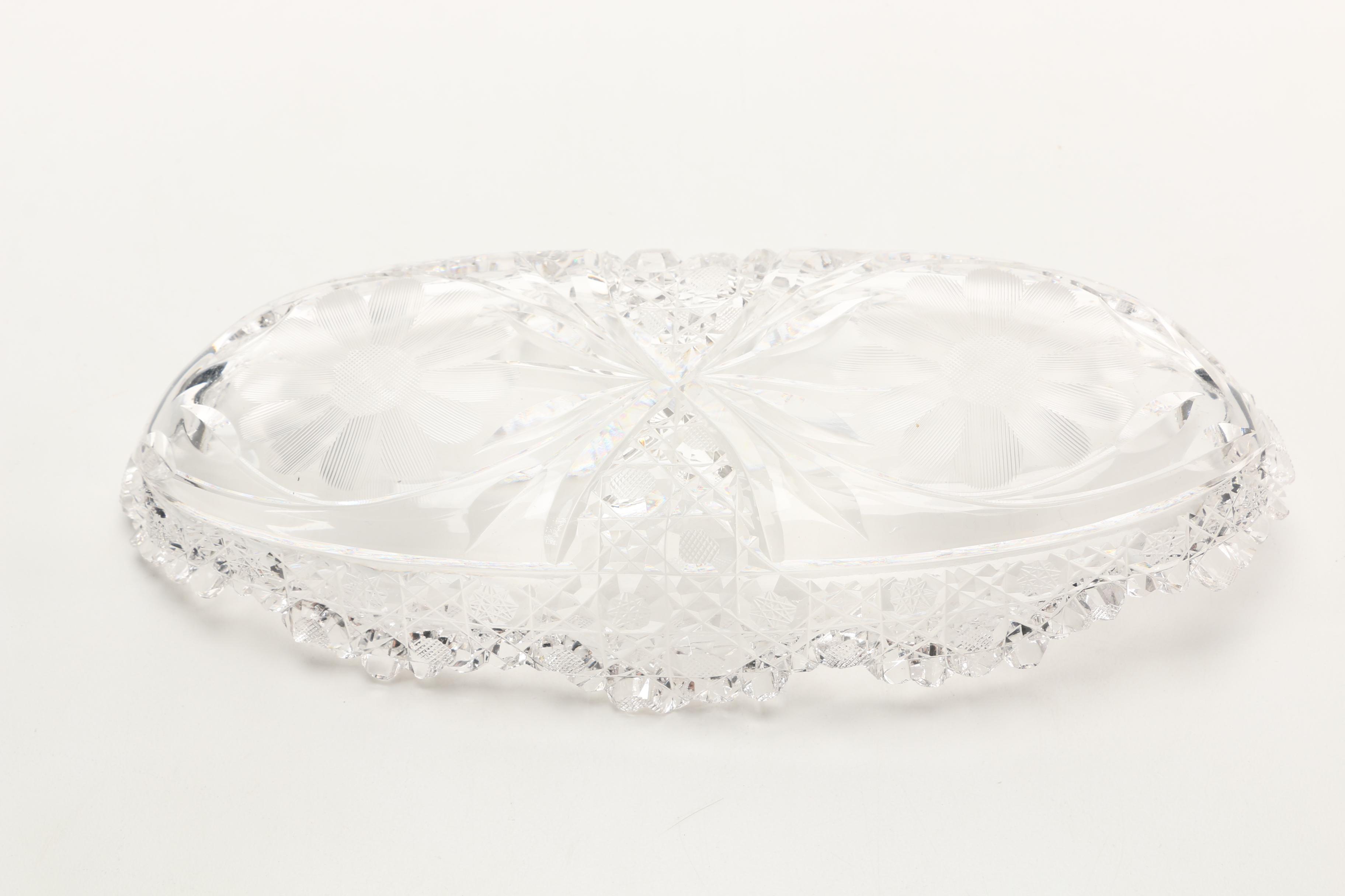 Collection of Crystal Relish Dishes