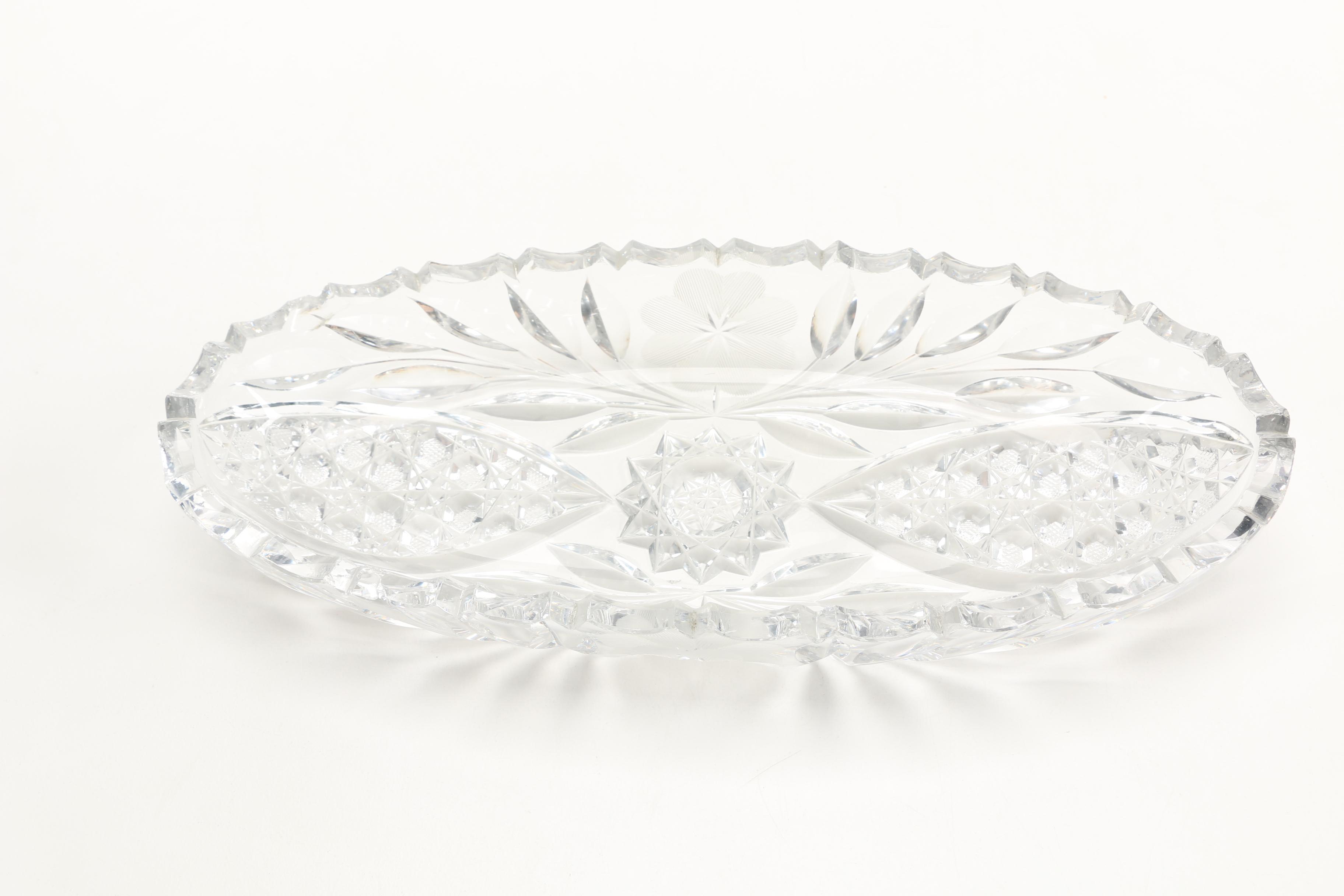 Collection of Crystal Relish Dishes