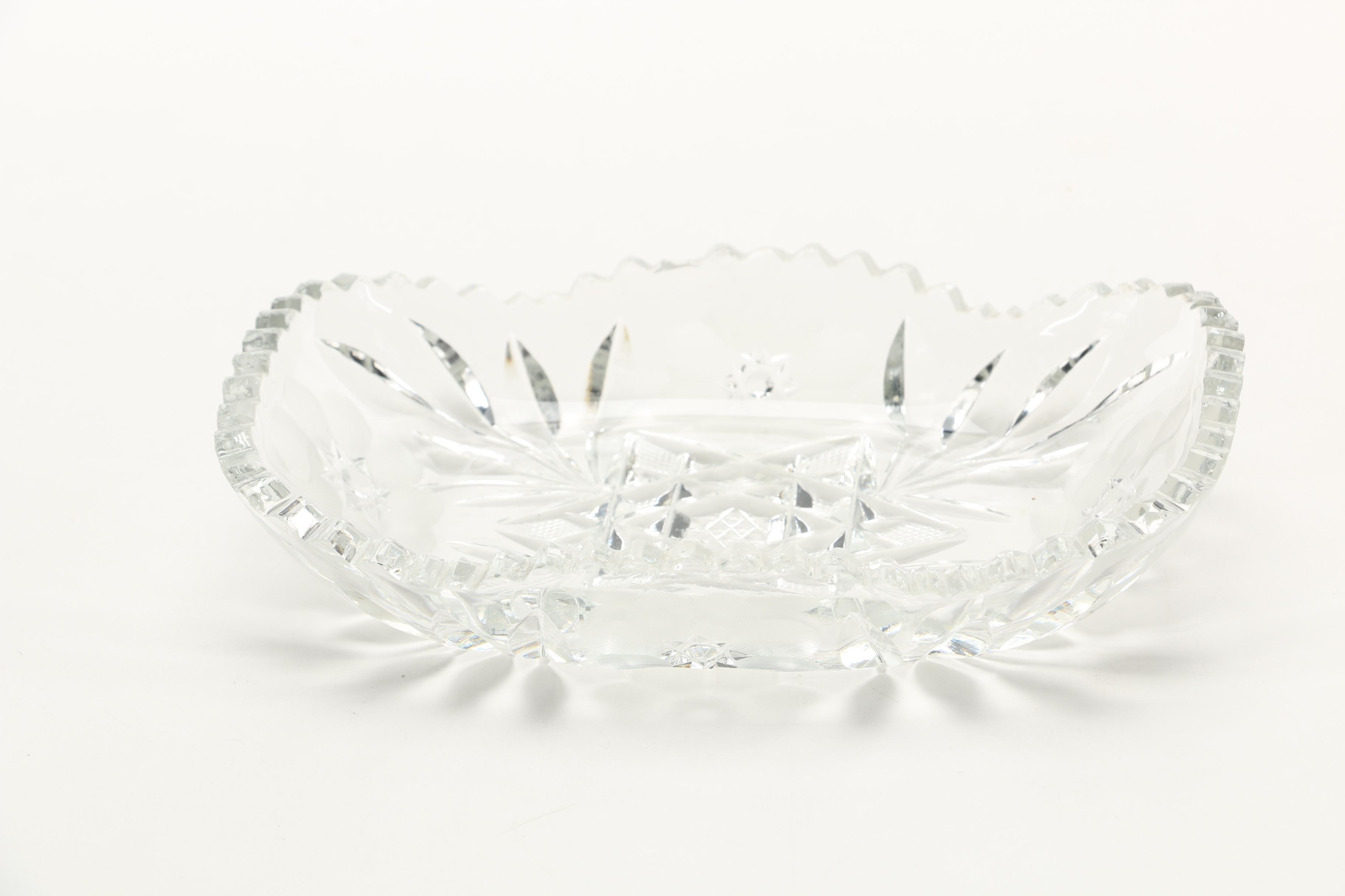 Collection of Crystal Relish Dishes