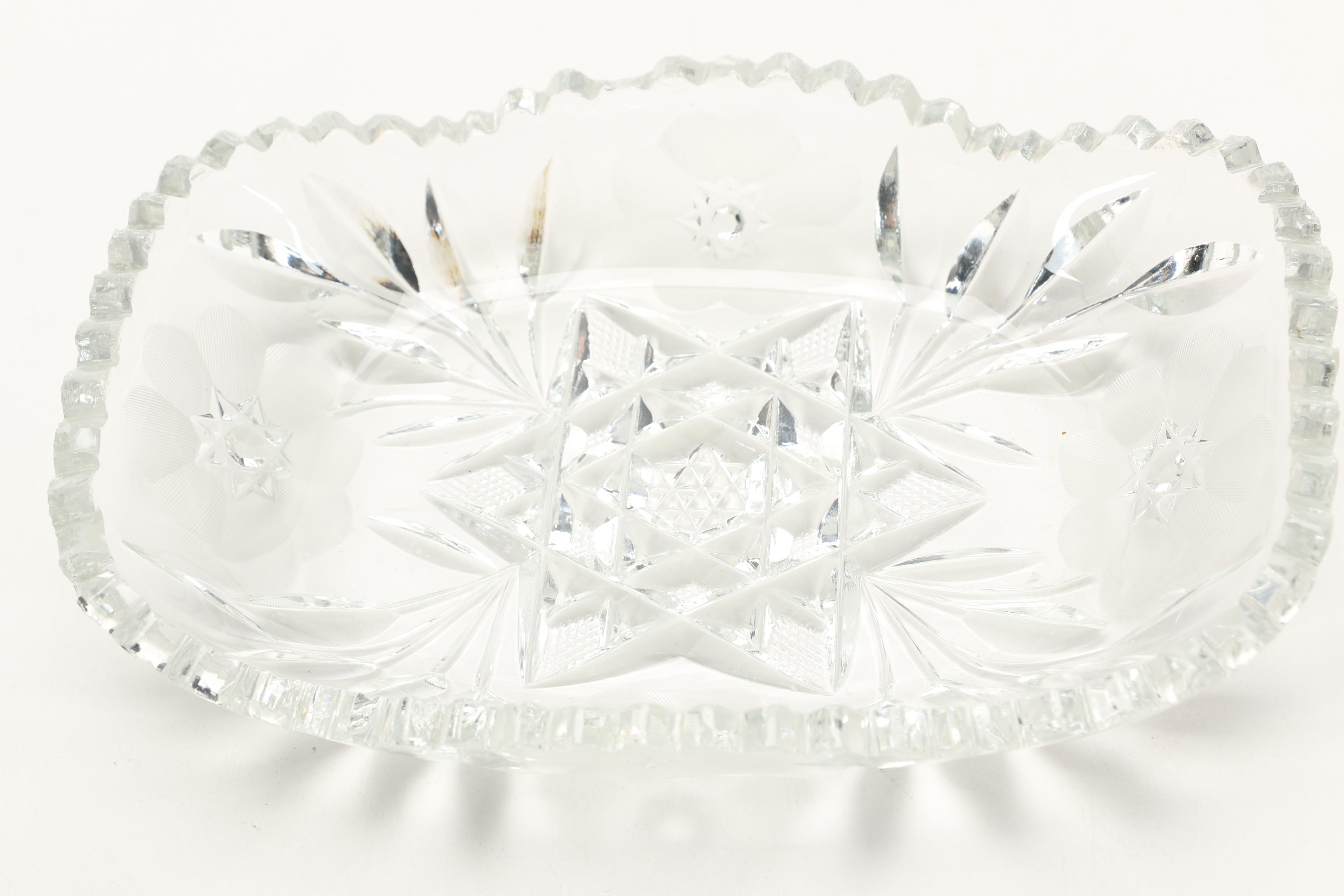 Collection of Crystal Relish Dishes