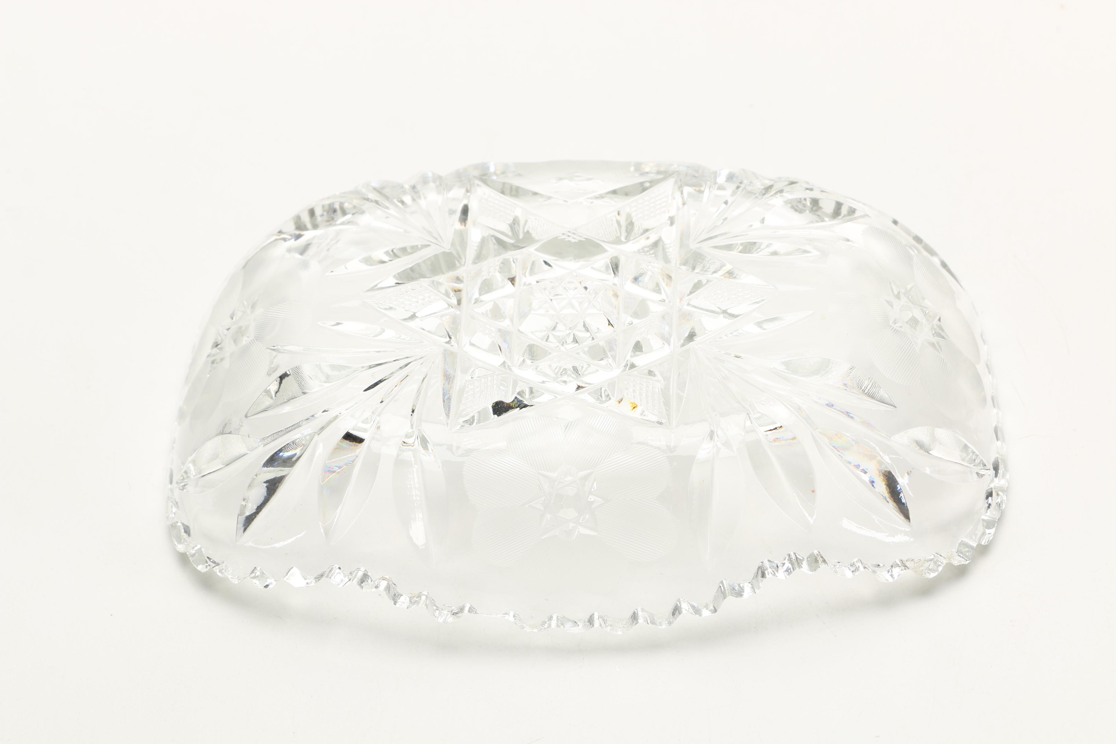 Collection of Crystal Relish Dishes