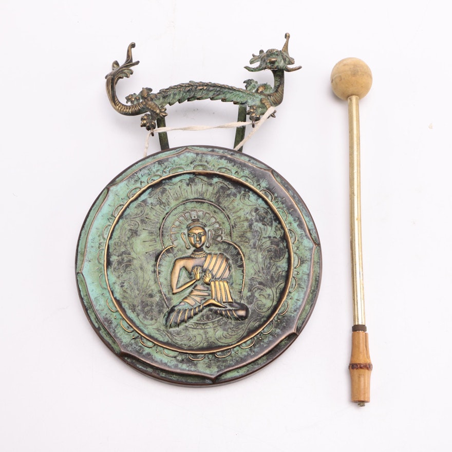 Buddha Embossed Metal Gong