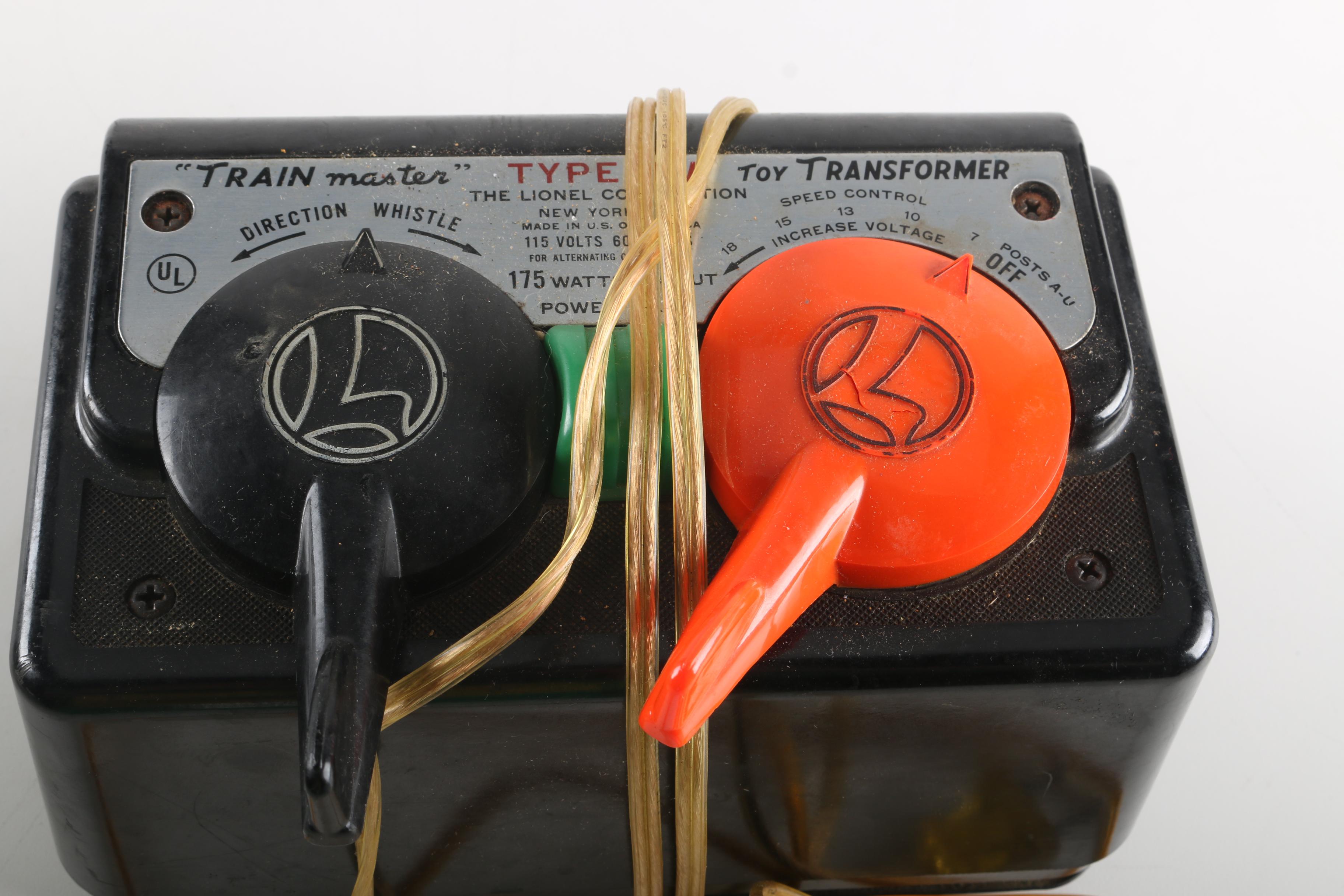 Circa 1950s Lionel Model Trains and Trainmaster Transformer