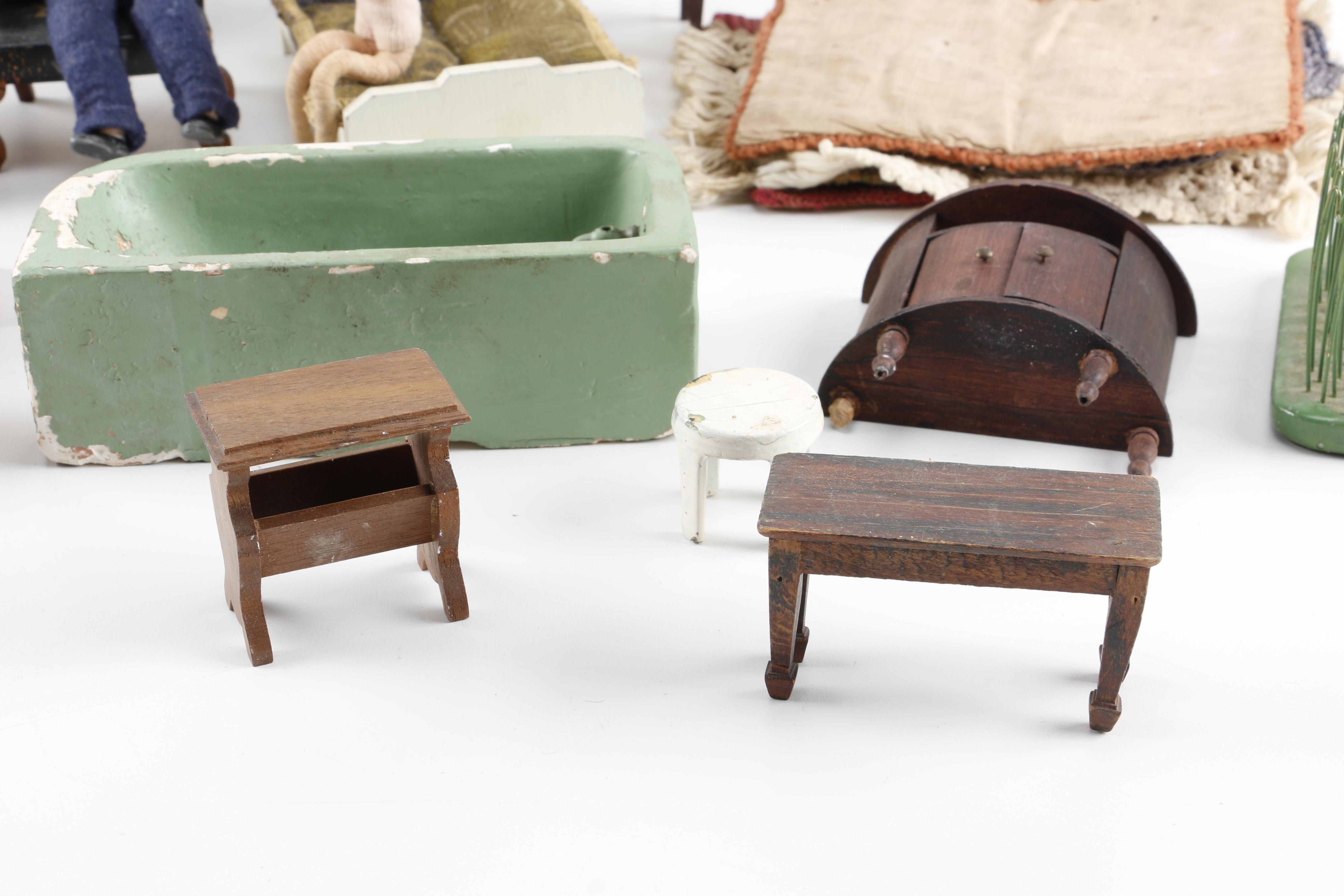 Vintage Dolls and Dollhouse Furniture