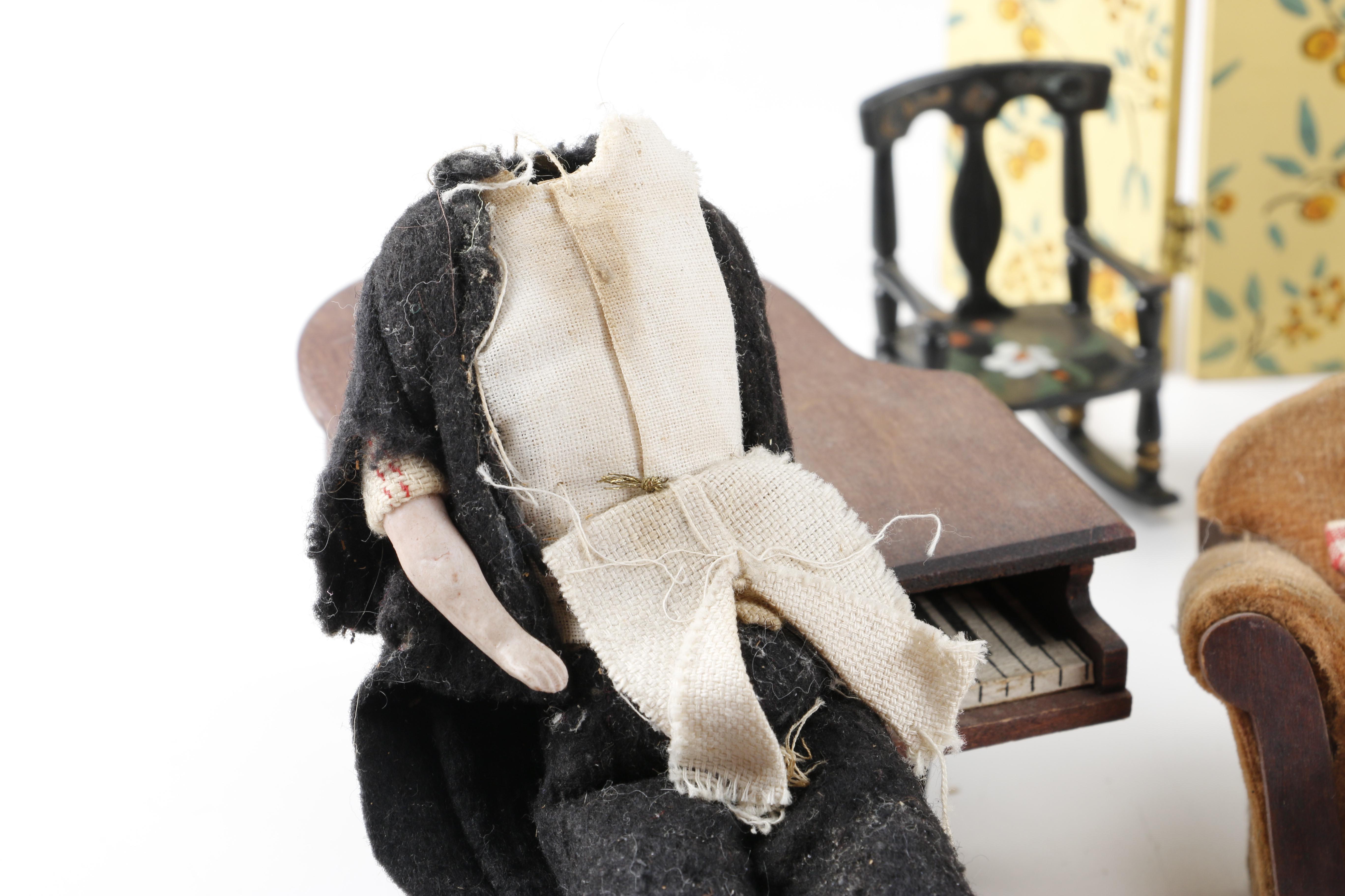Vintage Dolls and Dollhouse Furniture