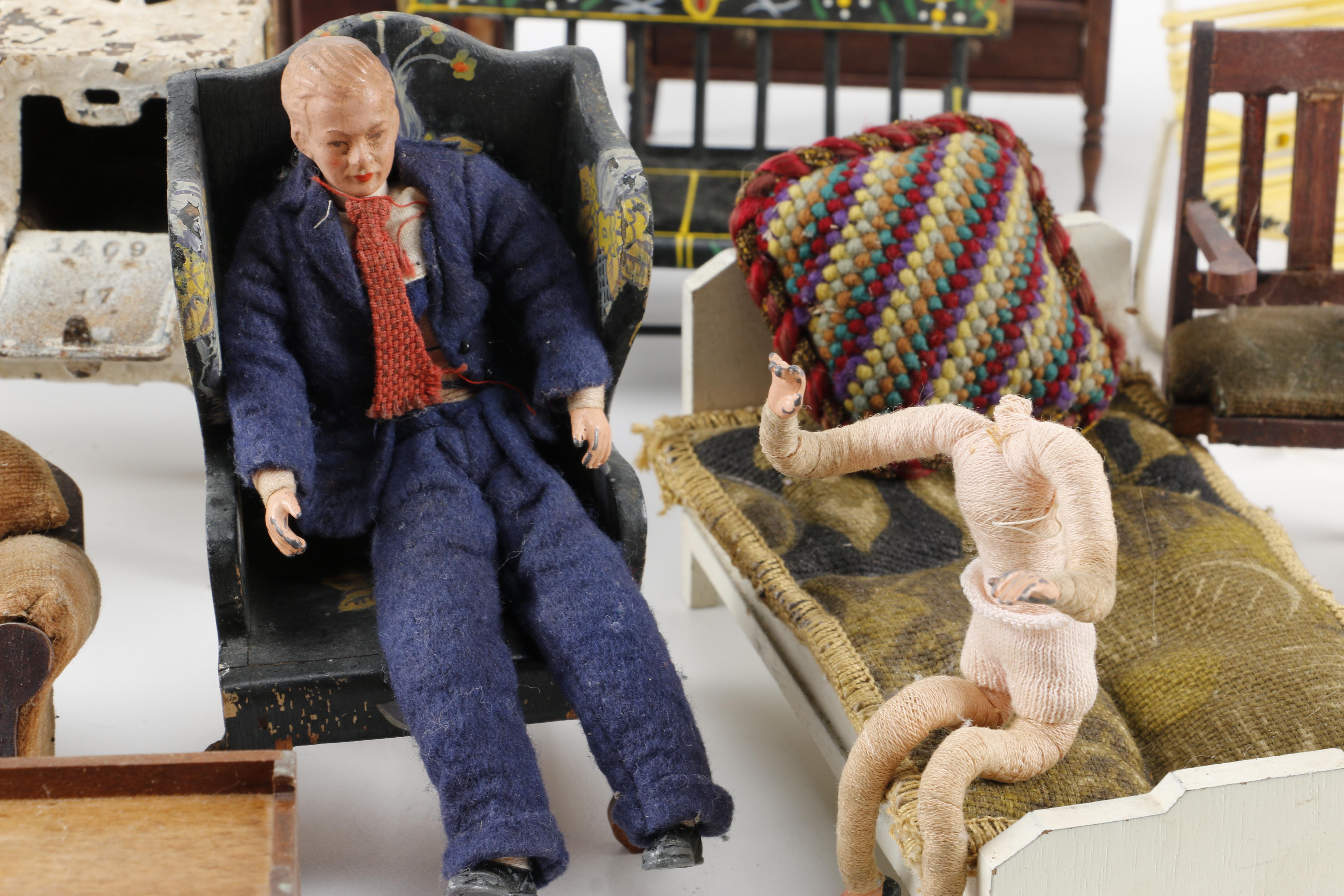 Vintage Dolls and Dollhouse Furniture