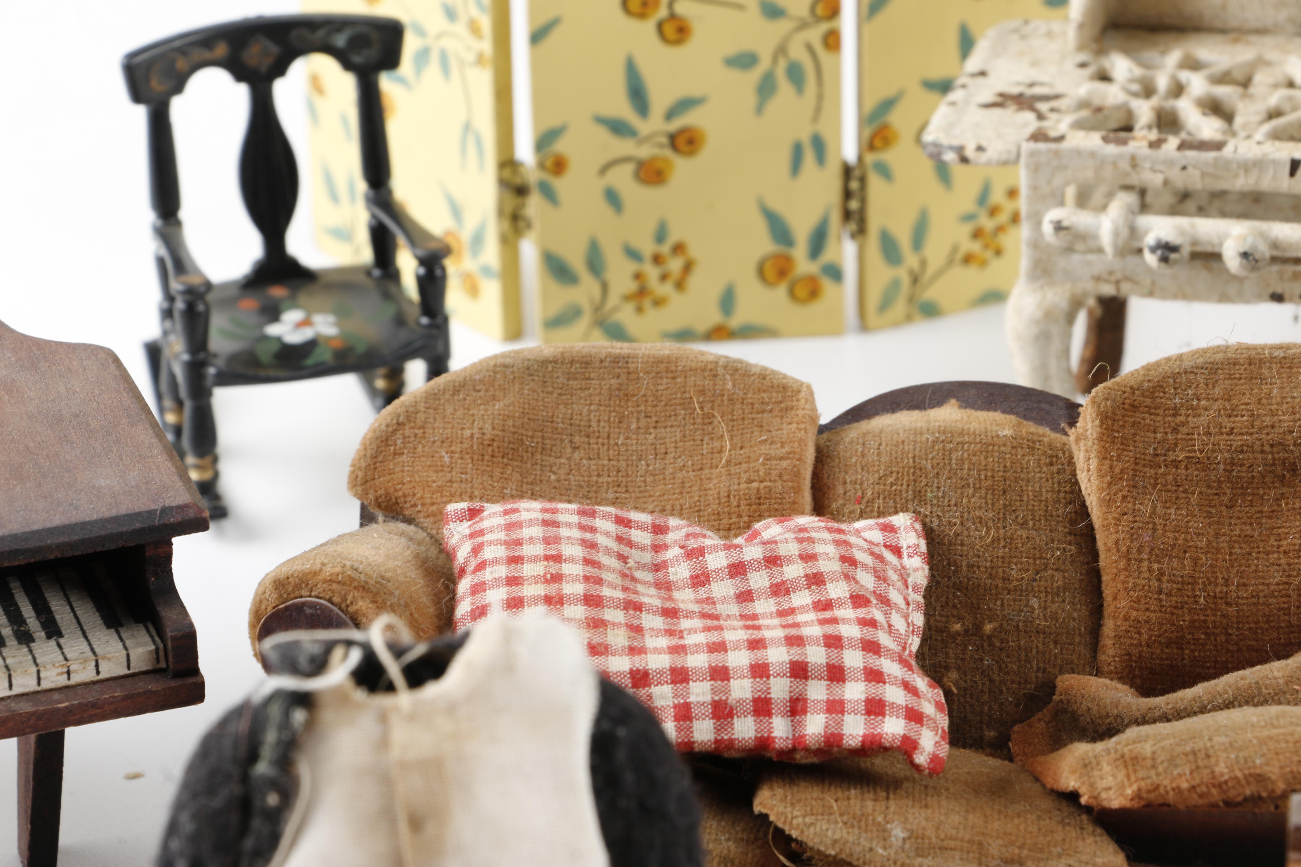 Vintage Dolls and Dollhouse Furniture