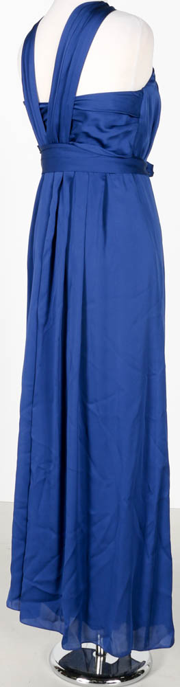 Carolina Herrera Persian Blue Silk Halter Gown