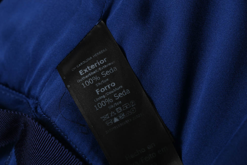 Carolina Herrera Persian Blue Silk Halter Gown