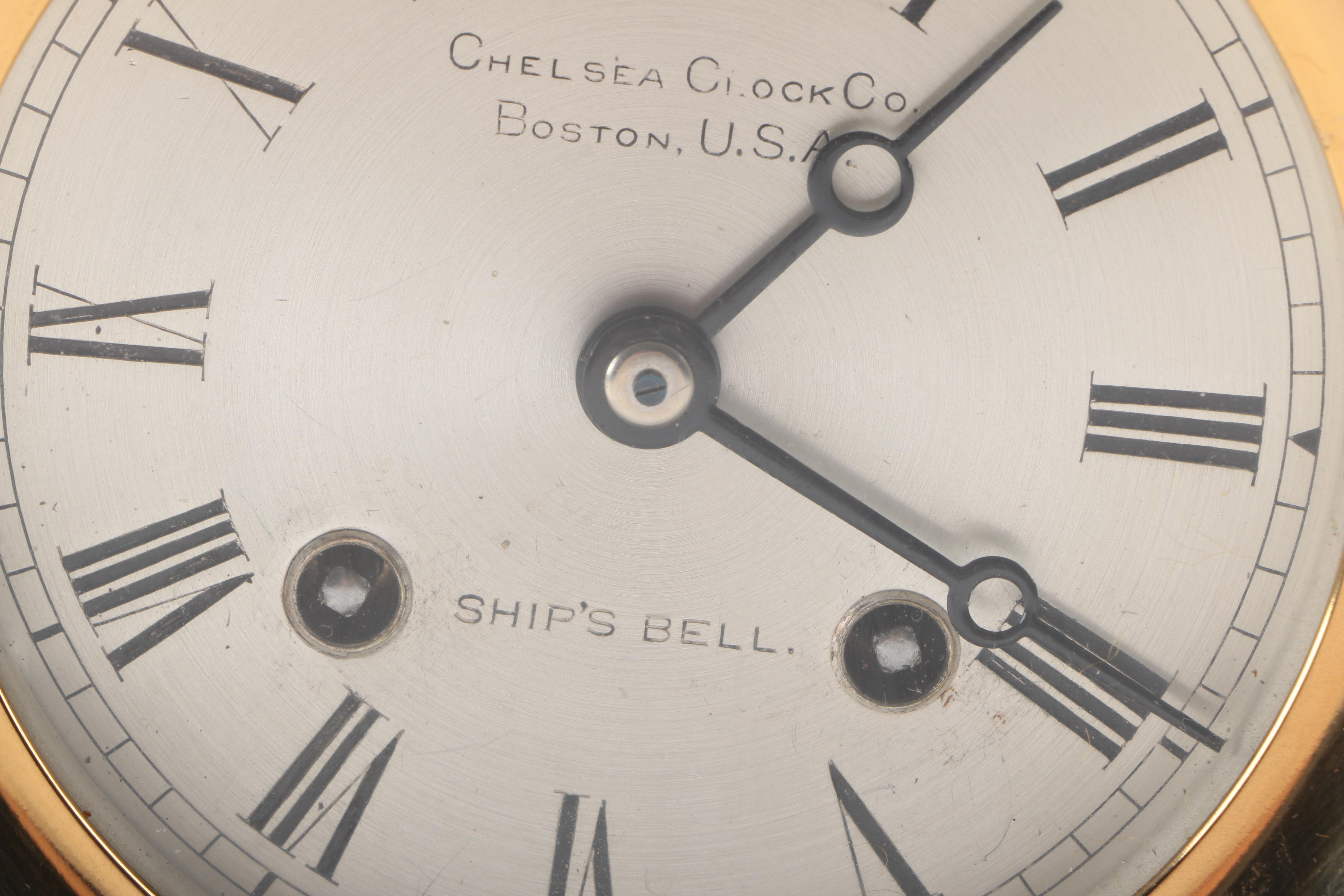 Early 20th Century Brass Ship's Bell Clock by Chelsea Clock Co.