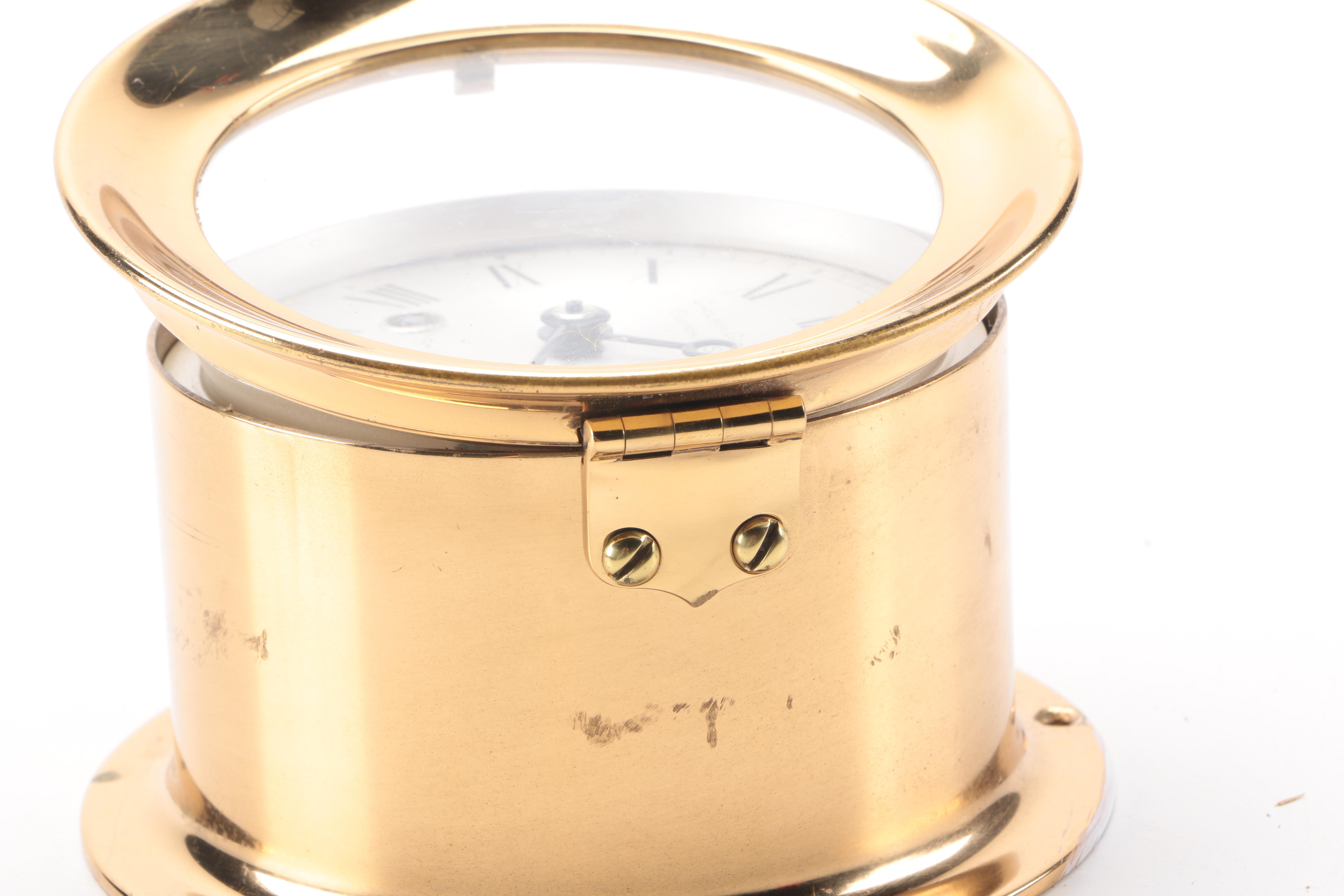 Early 20th Century Brass Ship's Bell Clock by Chelsea Clock Co.