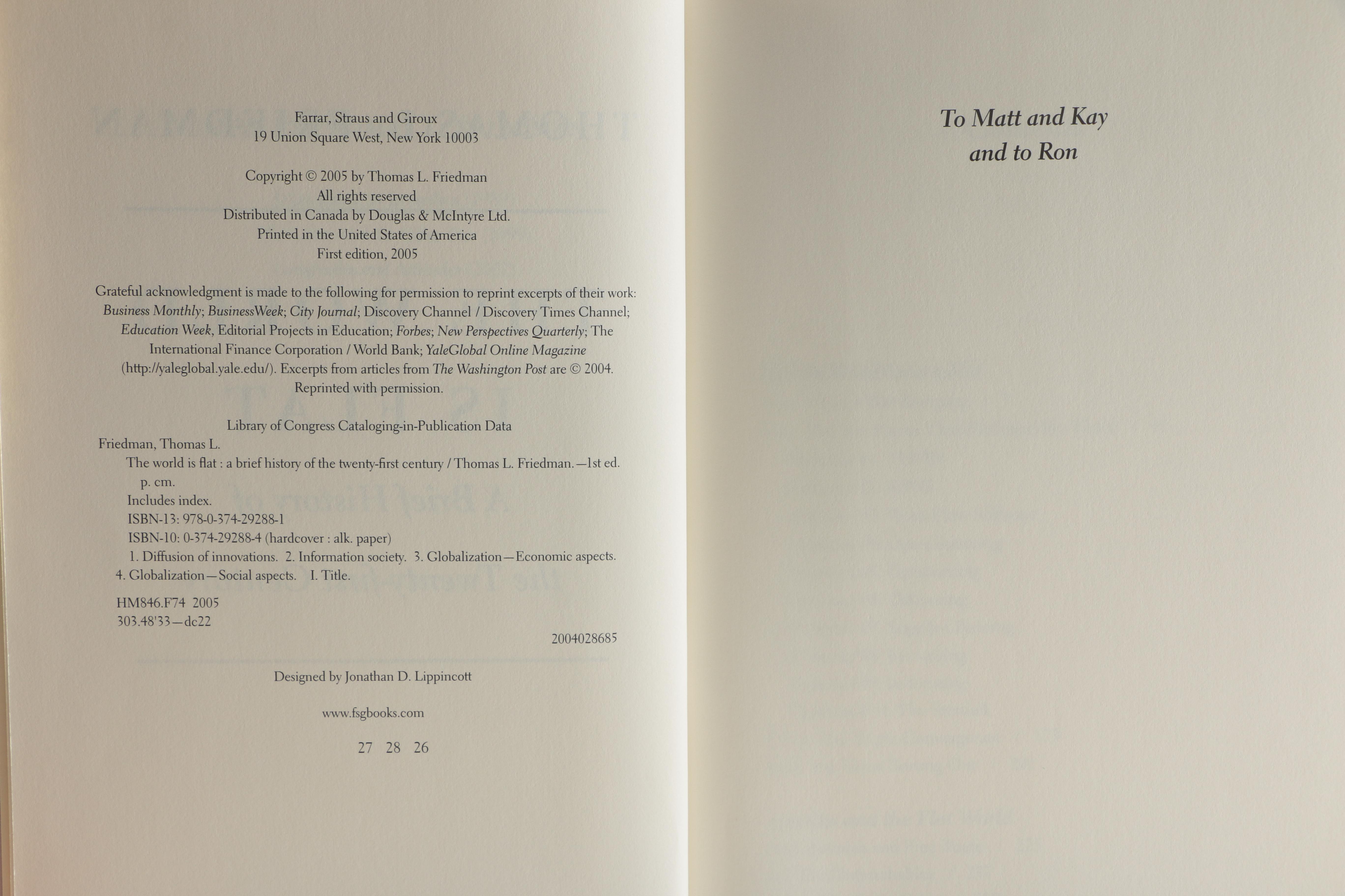 Thomas L. Friedman's "The World is Flat: A Brief History" and Other Contemporary Books